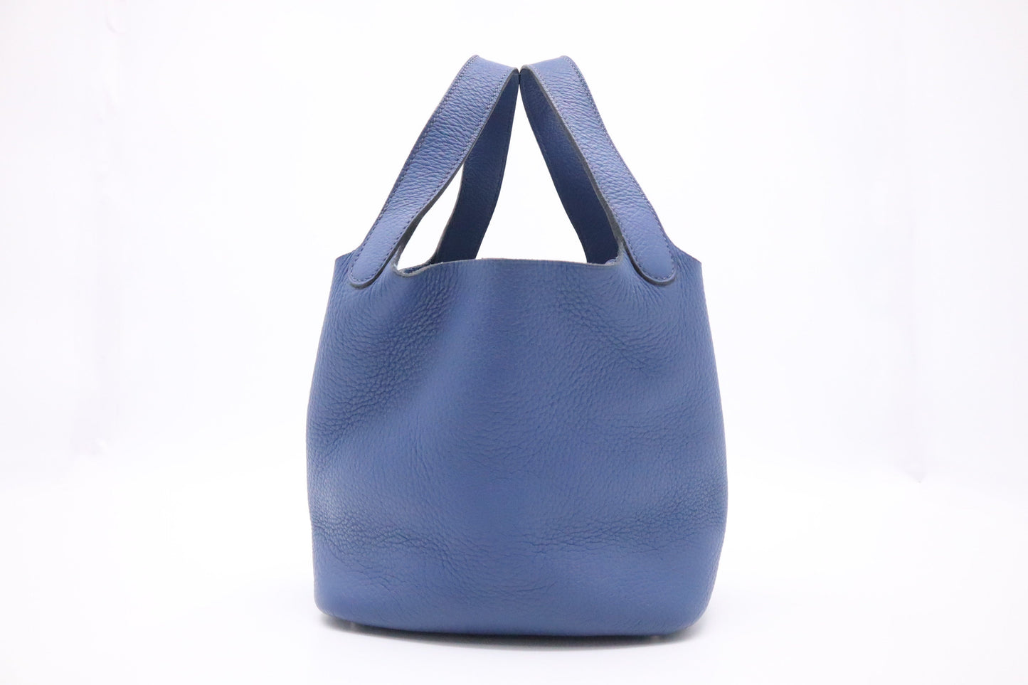 Hermes Picotin In Dark Handbag Leather Blue Travel Bag