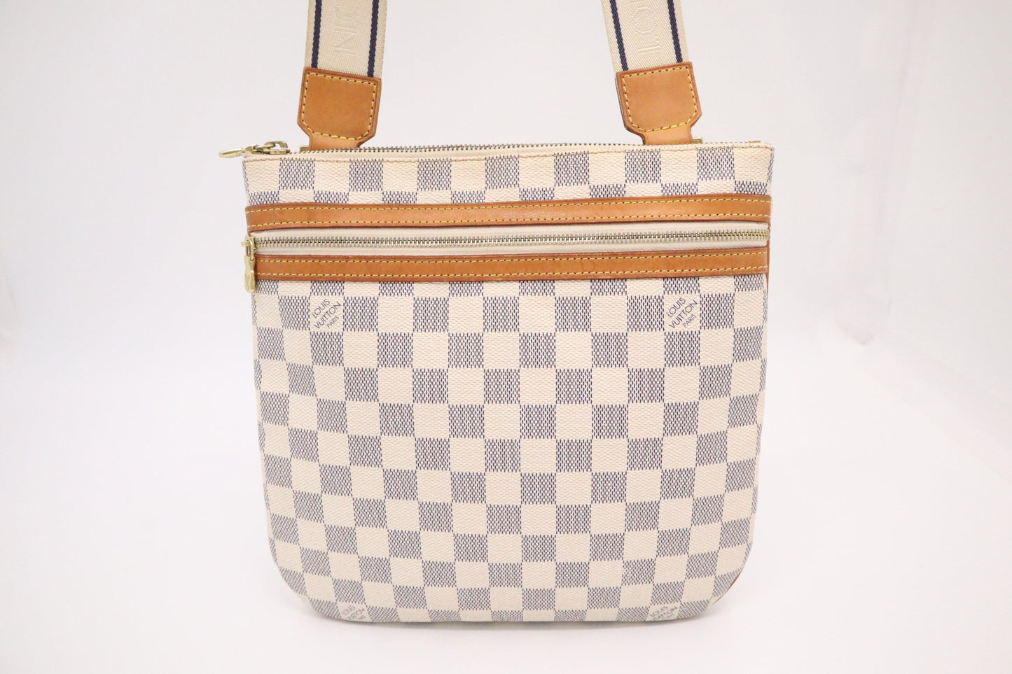 Louis Vuitton Pochette Bosphore Azur Damier Canvas Clutch Bag Azur Canvas