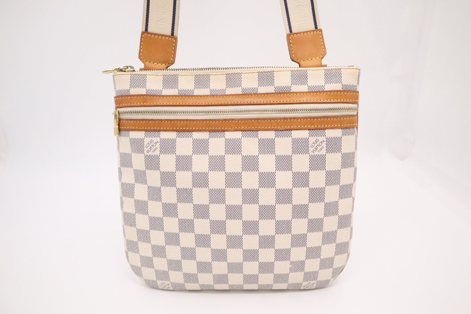 Louis Vuitton Pochette Bosphore Azur Damier Canvas Clutch Bag Azur Canvas