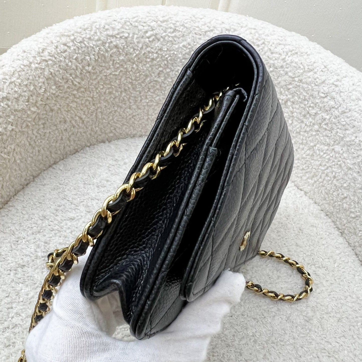 Chanel Classic Wallet on Chain WOC in Black Caviar and Ghw ( ) Handbag