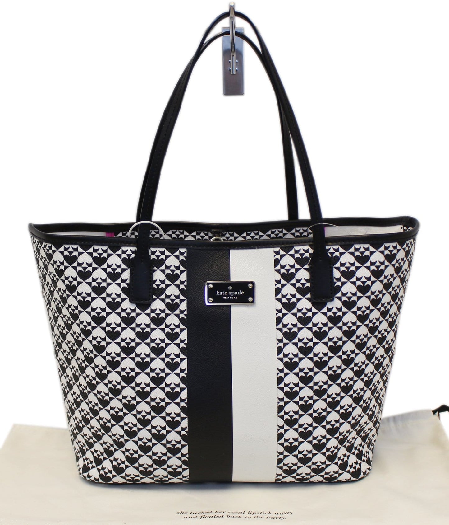 Kate Spade Penn Place Tote Shoulder Bag Black White