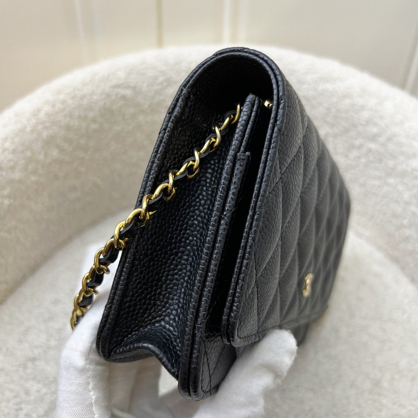 Chanel Classic Wallet on Chain WOC in Black Caviar and Ghw Handbag