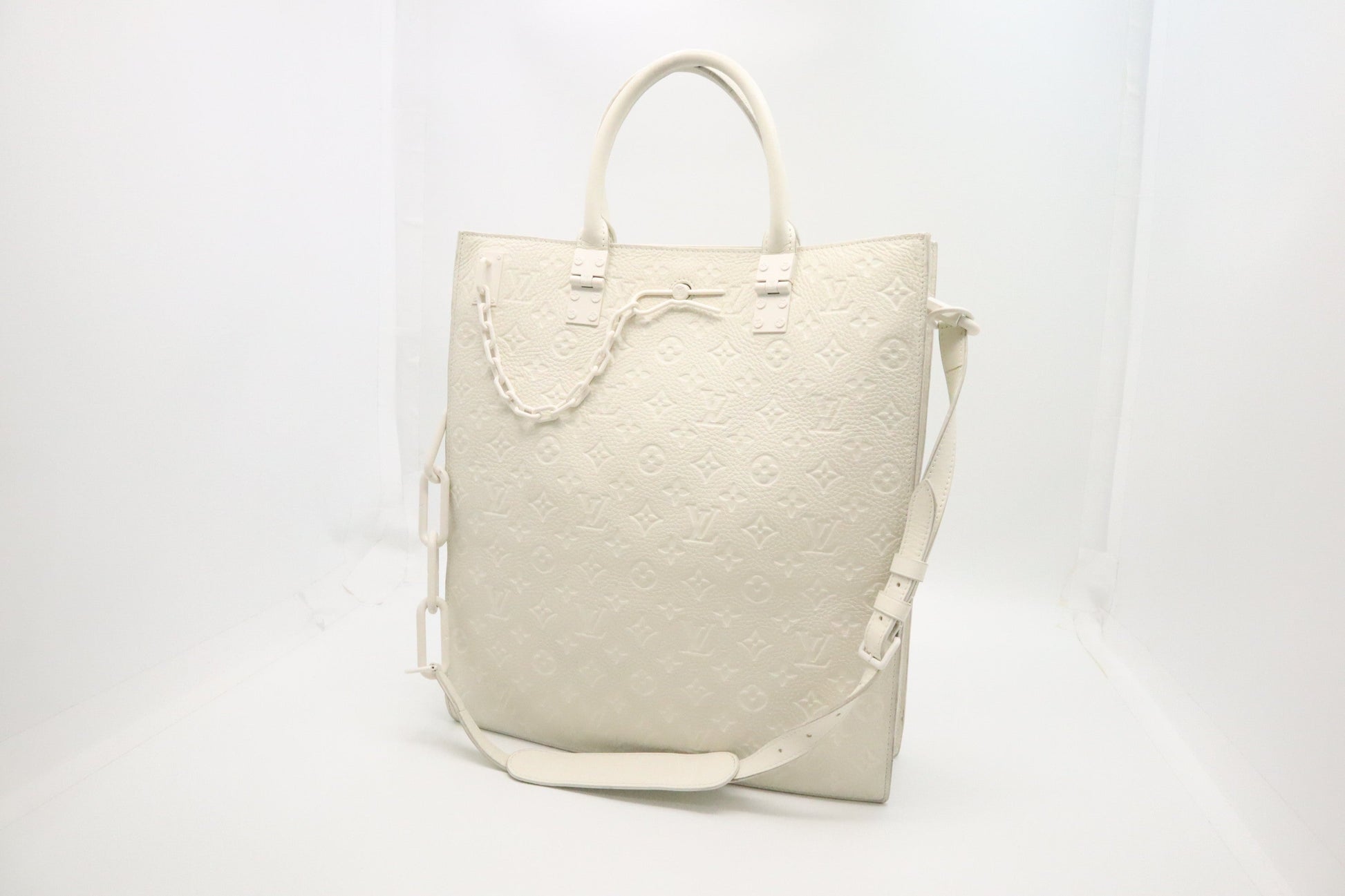 Louis Vuitton Sac Plat Off White Leather Empreinte Handbag