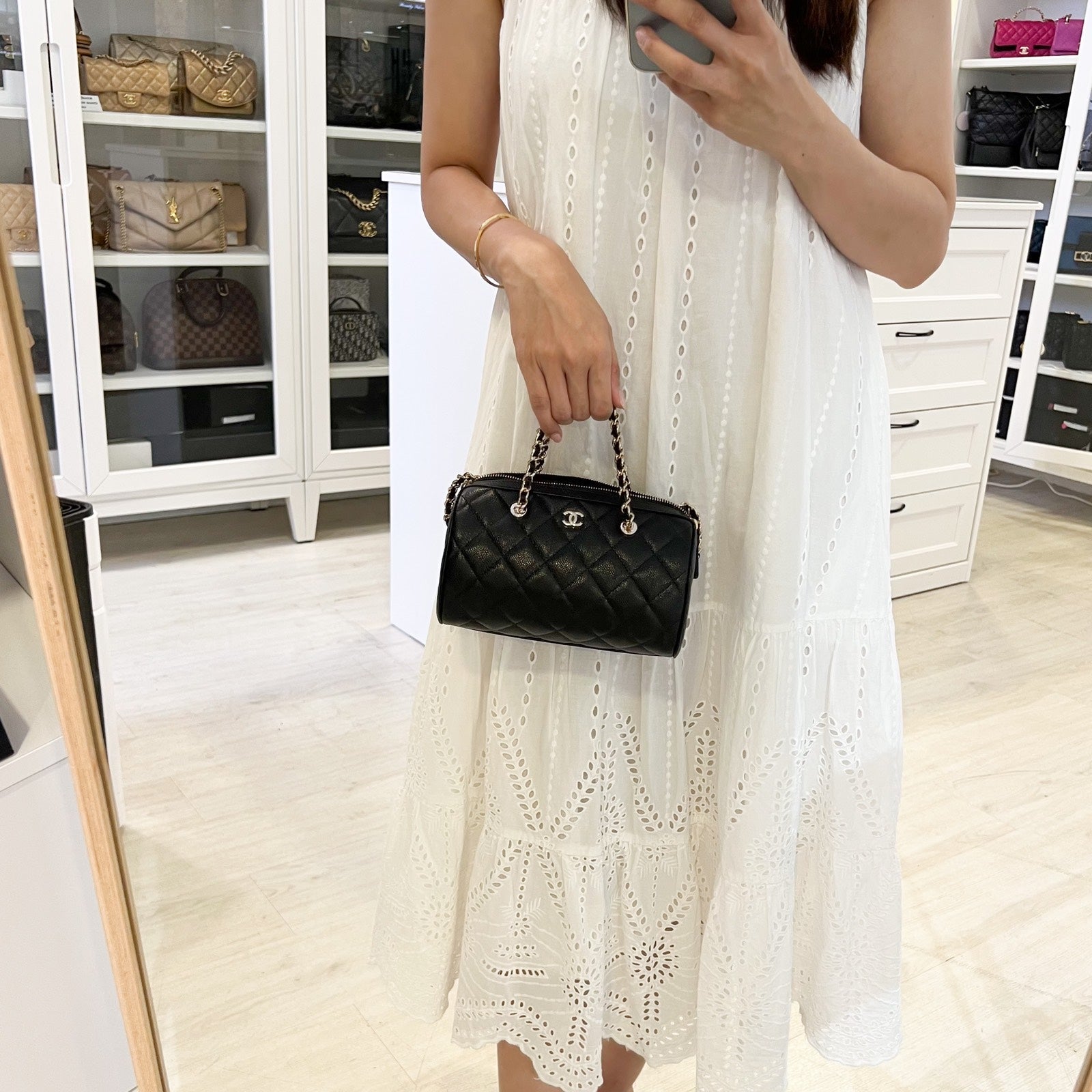 Chanel 25P Bowling Bag In Black Caviar And Lghw (model: AP4474) 2
