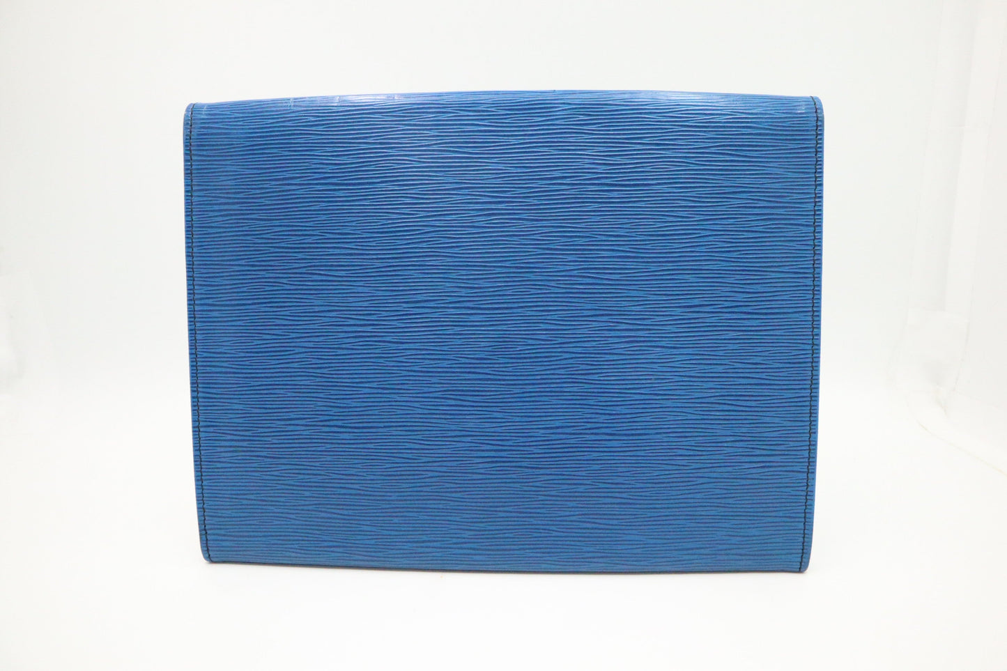 Louis Vuitton Iena Epi Leather Blue Clutch Bag
