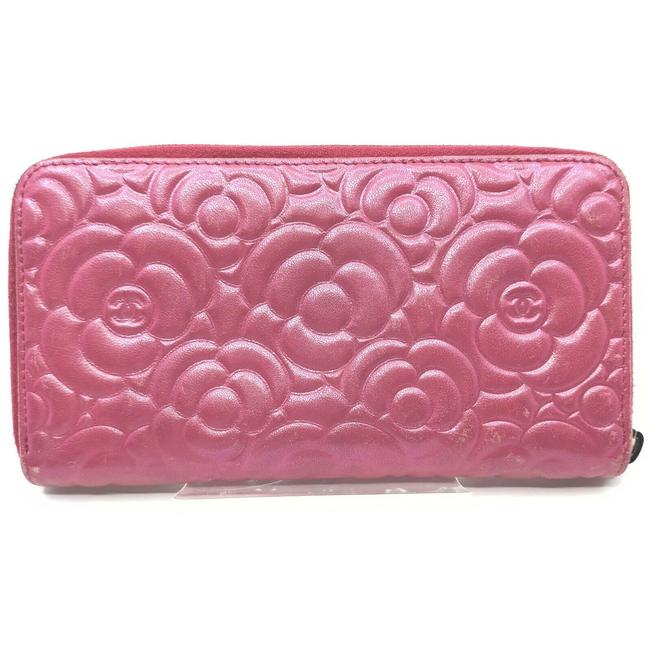 Chanel Camellia Pink Zippy Wallet Handbag