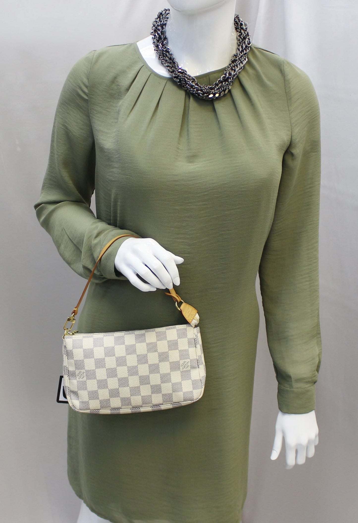 Louis Damier Azur Pochette Accessoires Pouch Crossbody White Crossbody Bag