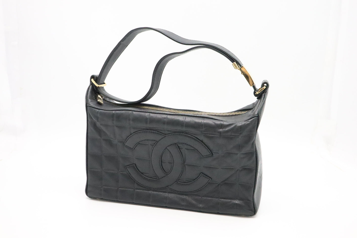 Chanel Chocobar Black Leather Shoulder Bag