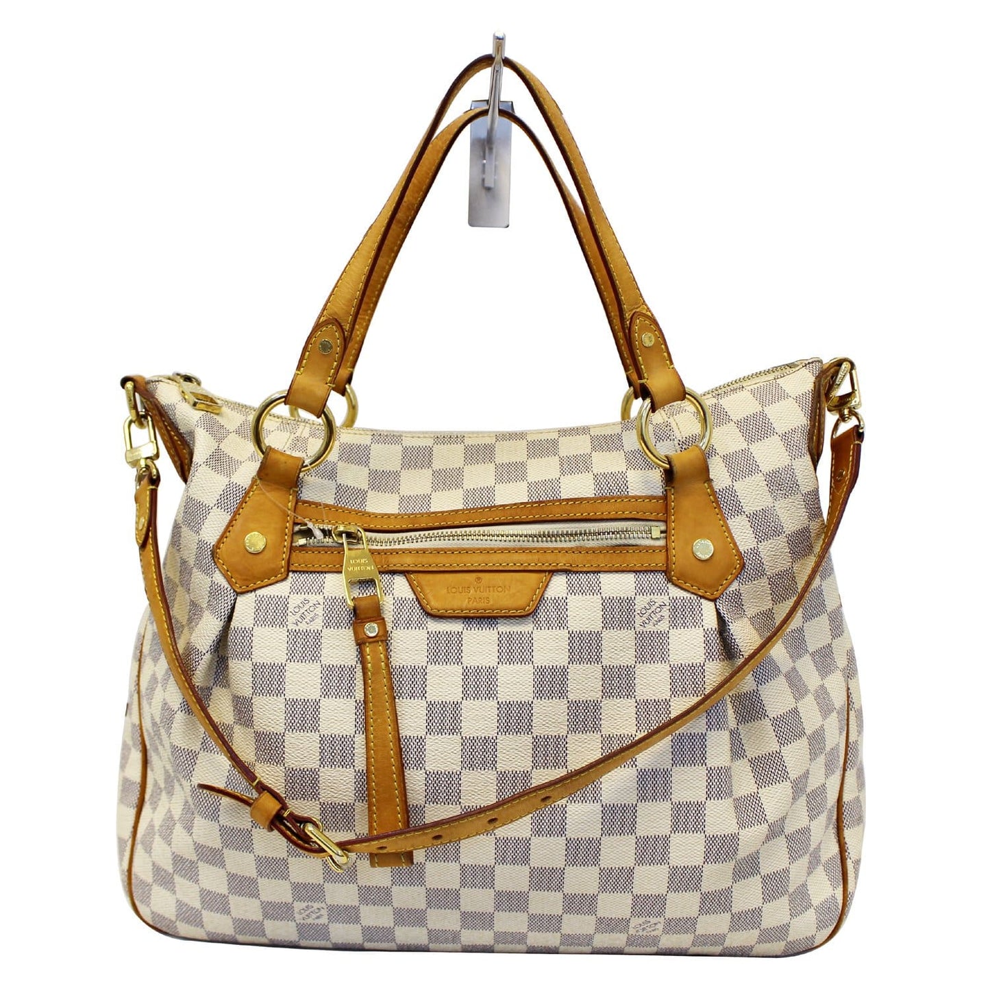 Louis Evora Mm Damier Azur Tote Shoulder Shoulder Bag
