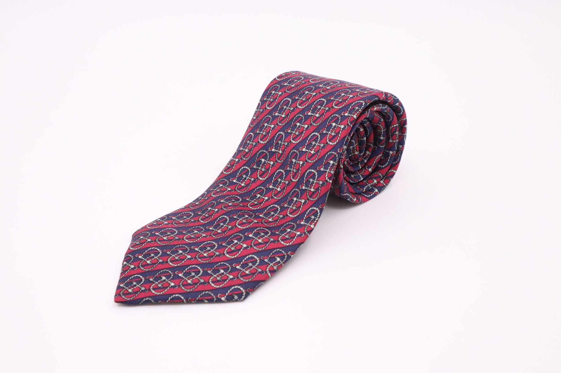 Hermes Tie In And Silk Handbag Blue Red Travel Bag
