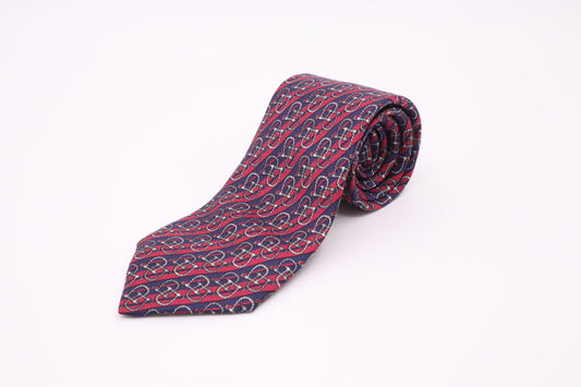 Hermes Tie In And Silk Handbag Blue Red Travel Bag