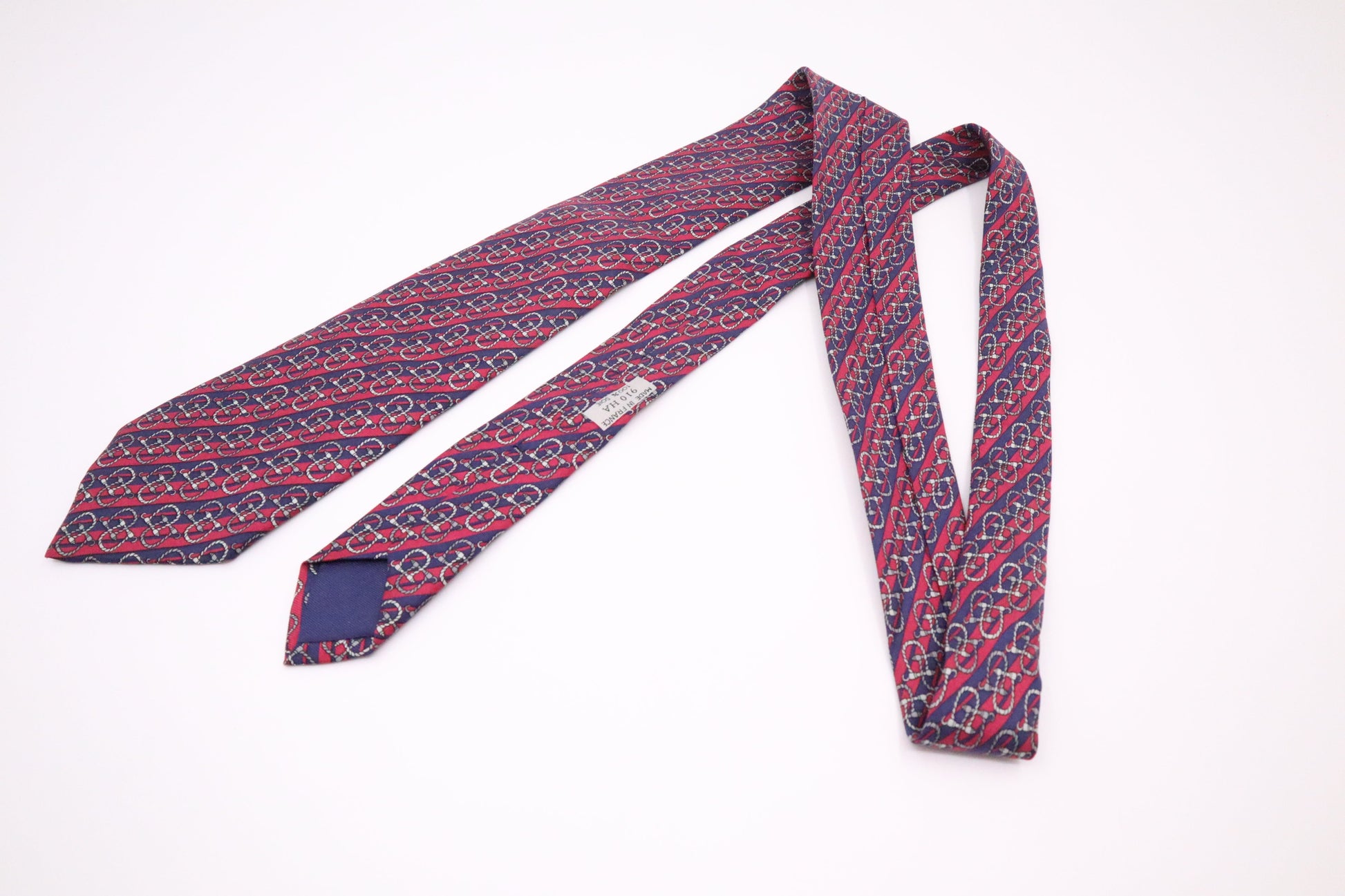 Hermes Tie In And Silk Handbag Blue Red Travel Bag