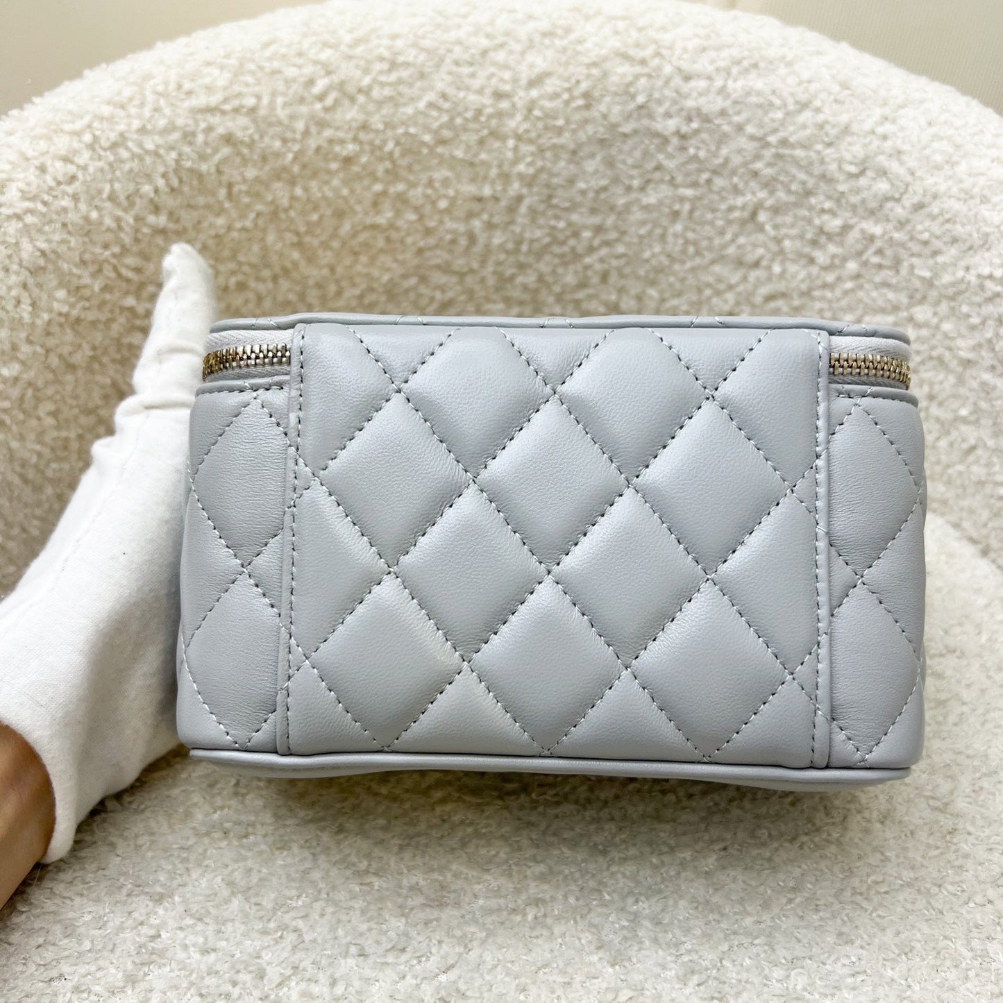Chanel Pearl Crush Small Vanity in Grey Lambskin and Aghw ( ) Handbag