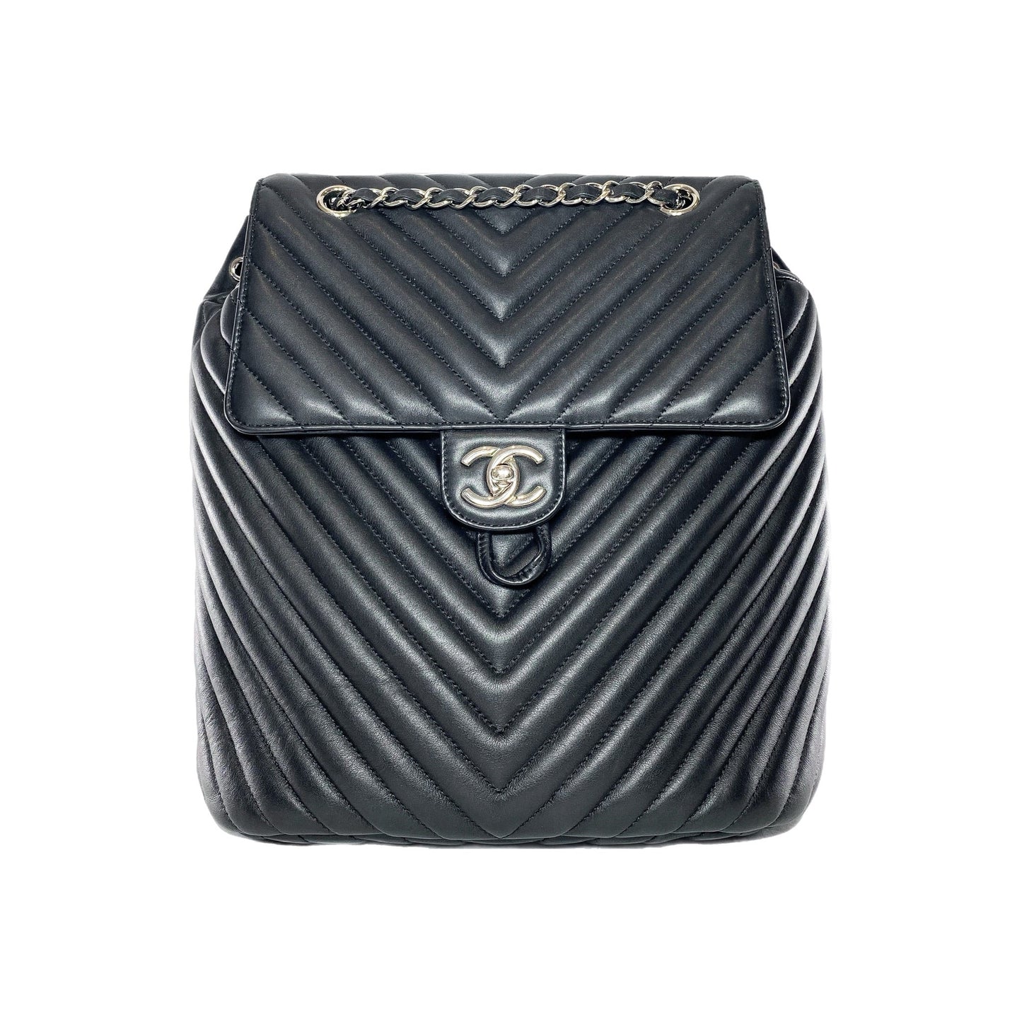 Chanel Black Chevron Urban Spirit Backpack