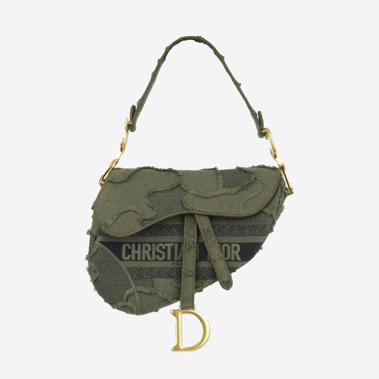 Dior Christian Saddle Bag Medium Shoulder Bag Canvas Excellent 2019