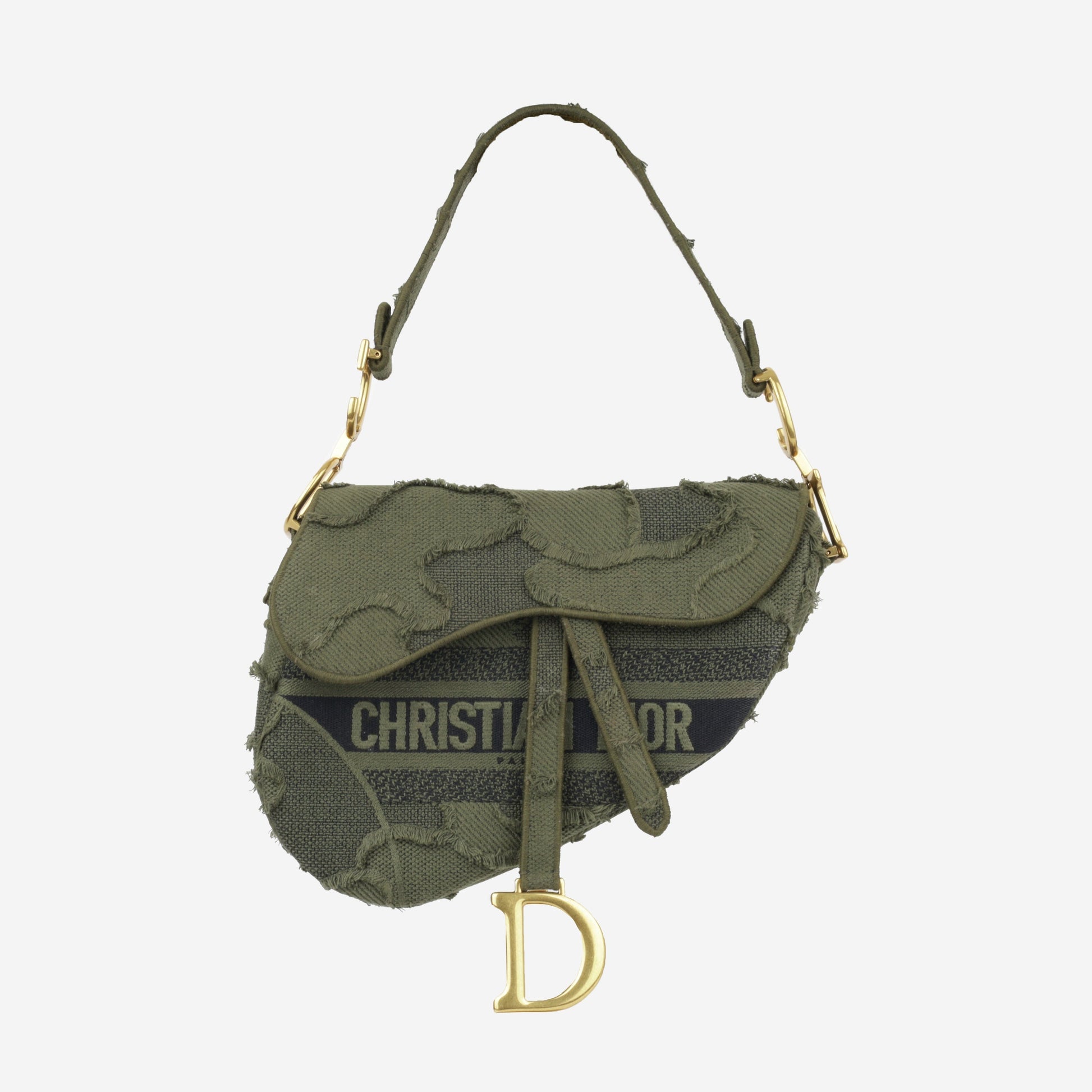 Dior Christian Saddle Bag Medium Shoulder Bag Canvas Excellent 2019