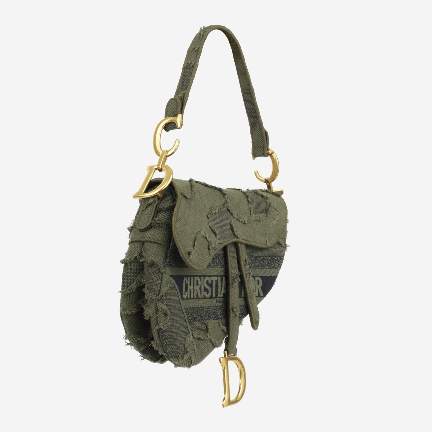 Dior Christian Saddle Bag Medium Shoulder Bag Canvas Excellent 2019