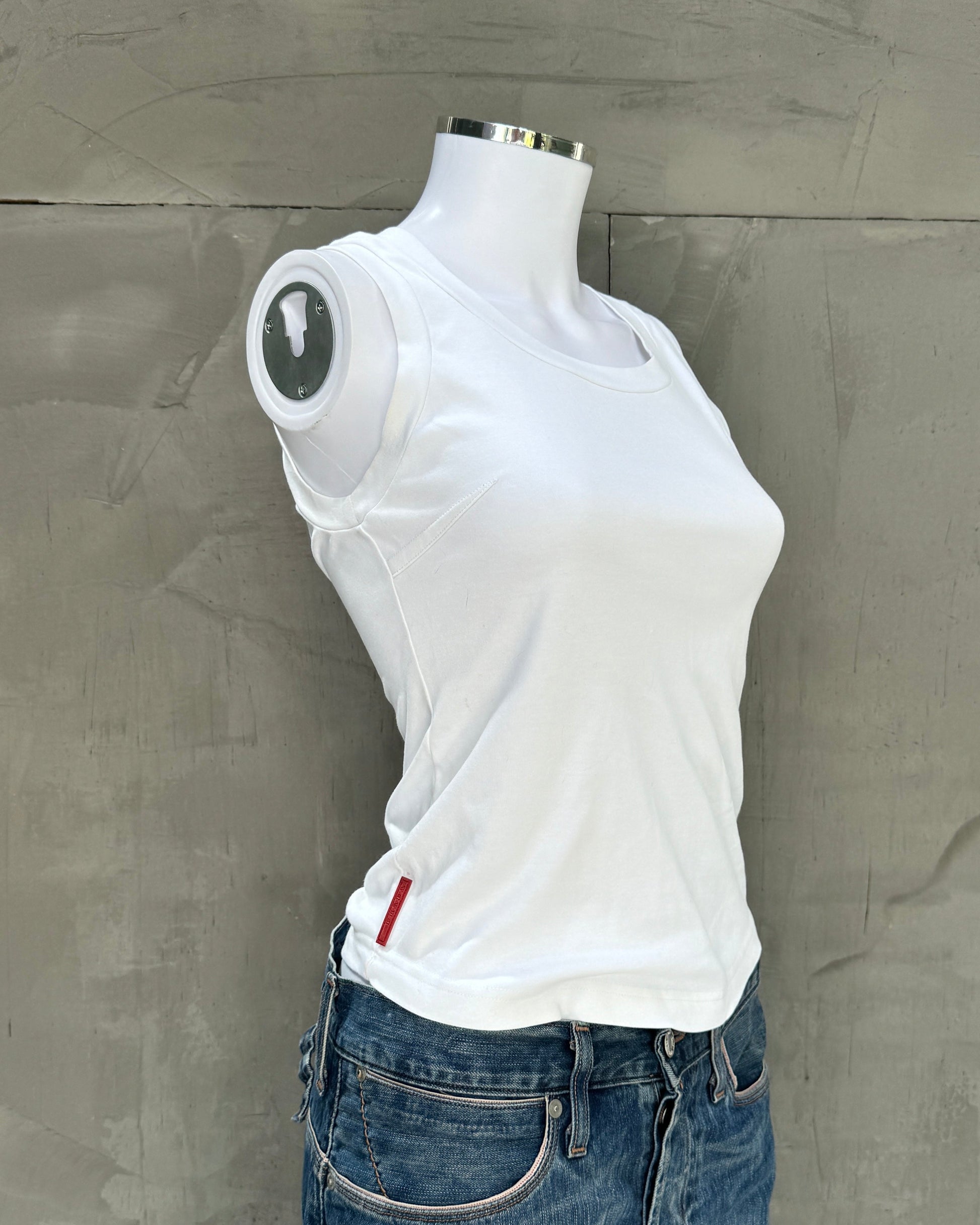 Prada Handbag Sport Vest Top - S White