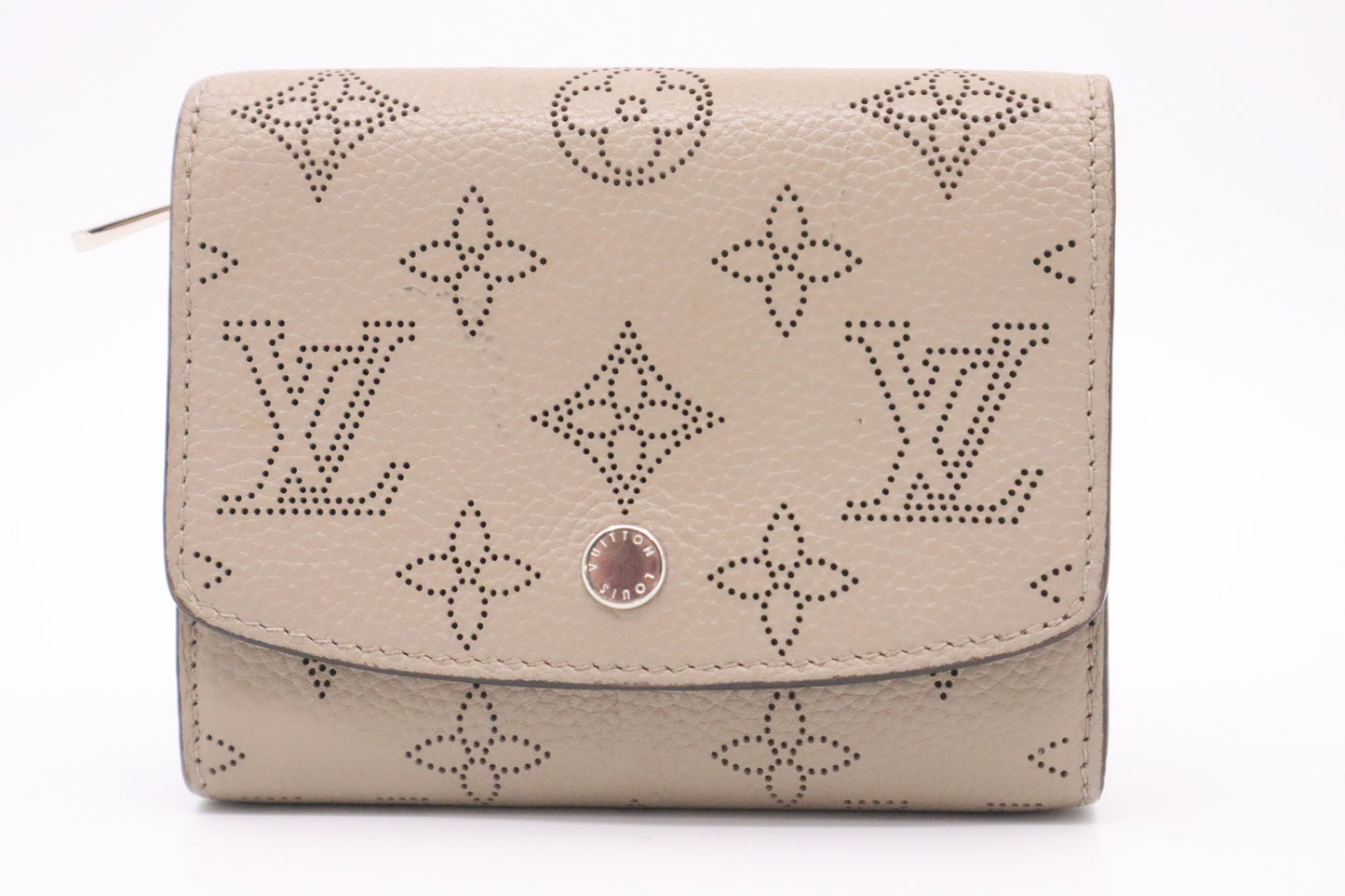 Louis Vuitton Iris Compact Galet Mahina Leather Wallet Case