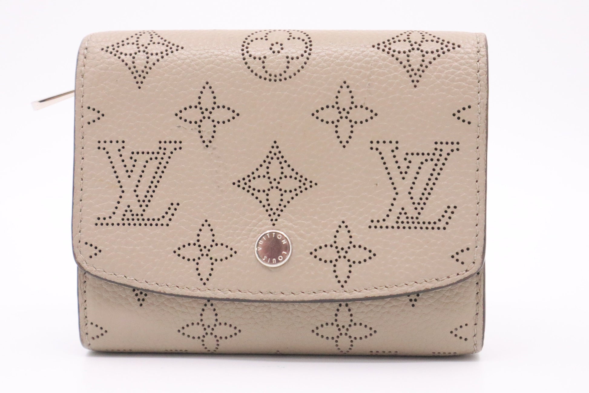 Louis Vuitton Iris Compact Galet Mahina Leather Wallet Case