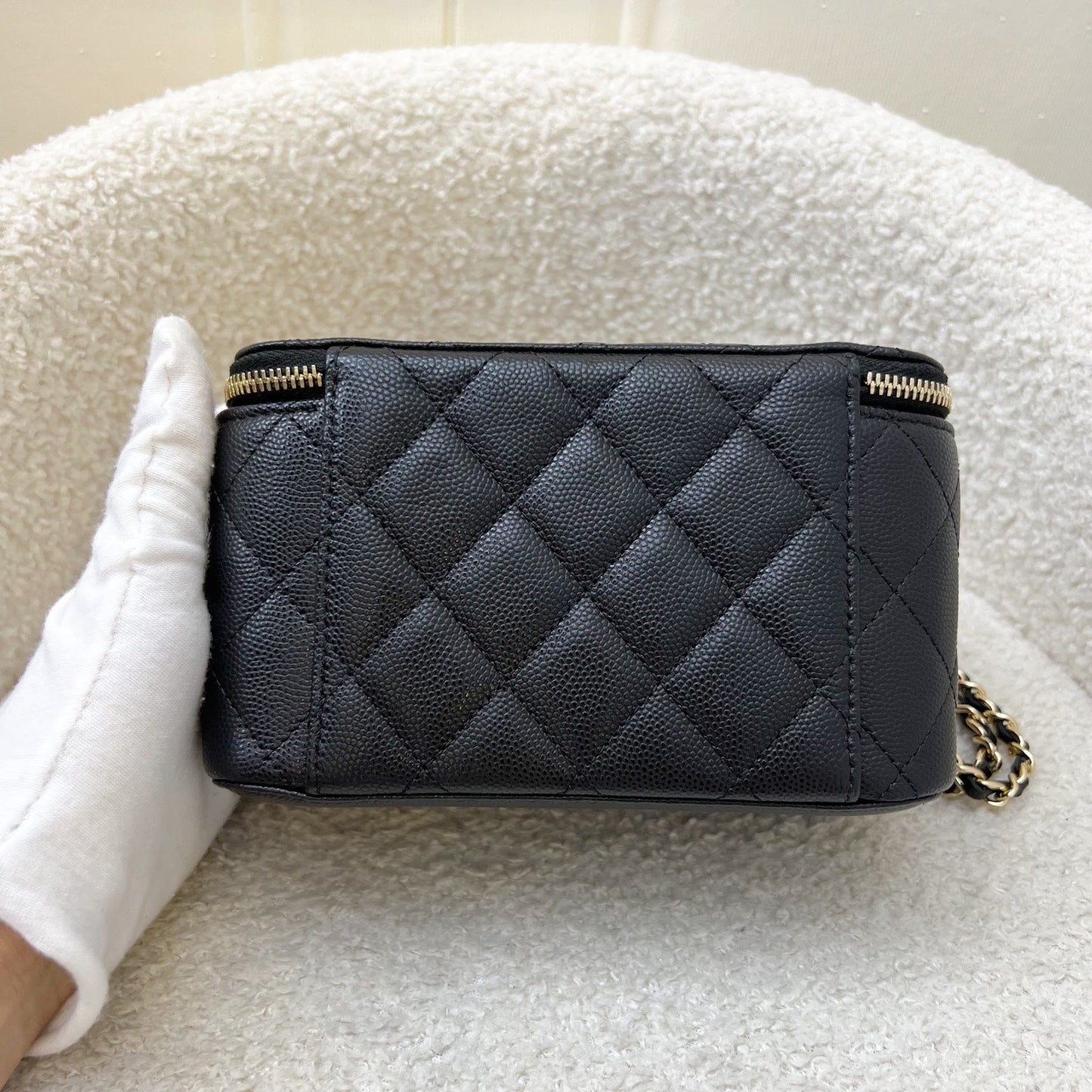 Chanel 20P Classic Small Vanity in Black Caviar and Lghw (AP1341) Handbag