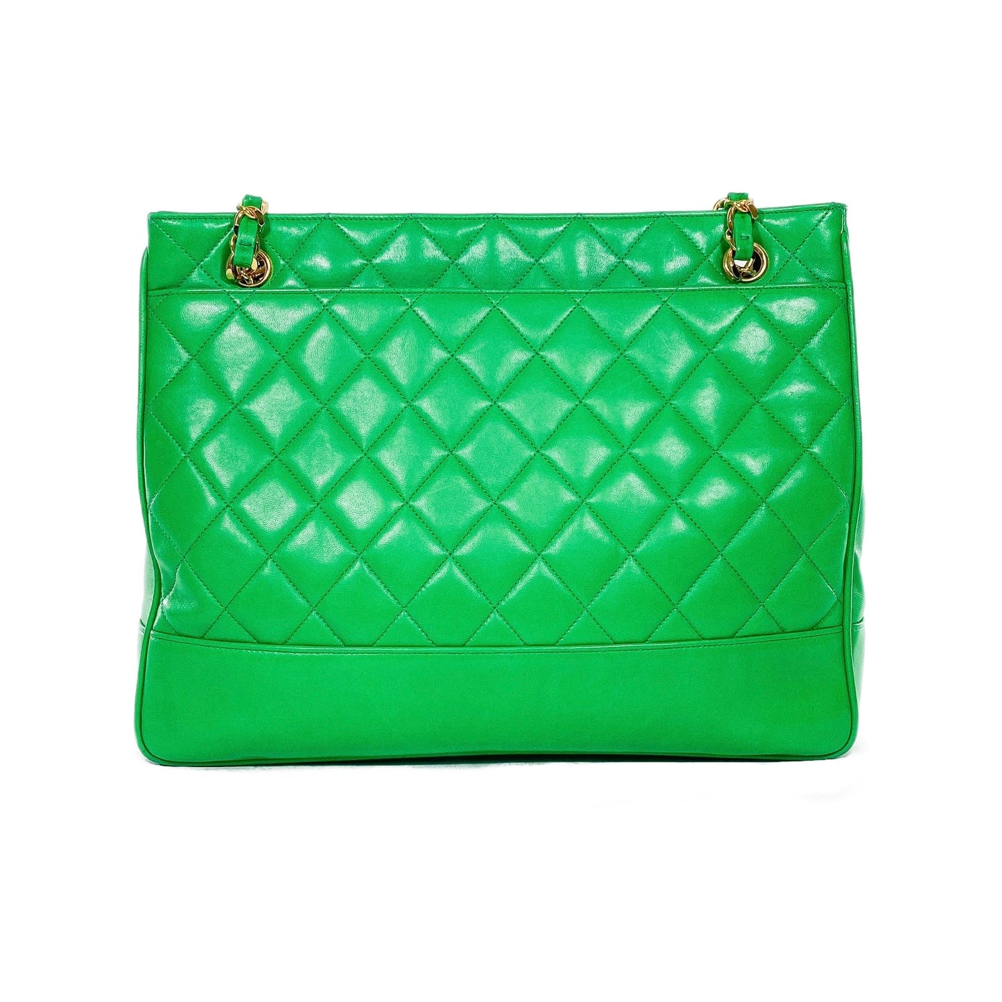 Chanel Green Lambskin   Shoulder Bag