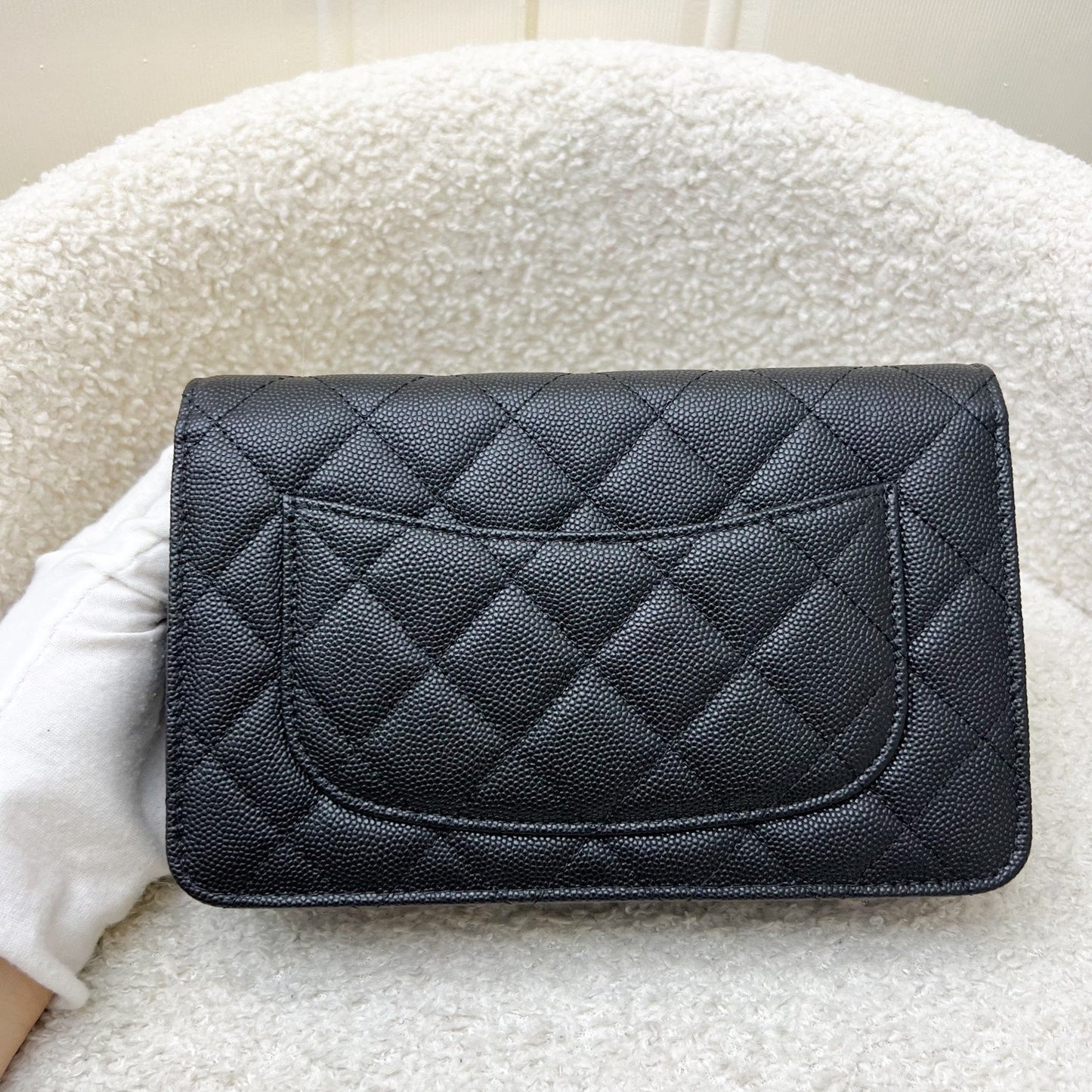 Chanel 23S Wallet On Chain Woc In Black Caviar, Diamantes Studded Logo And Shw ( ) Bag