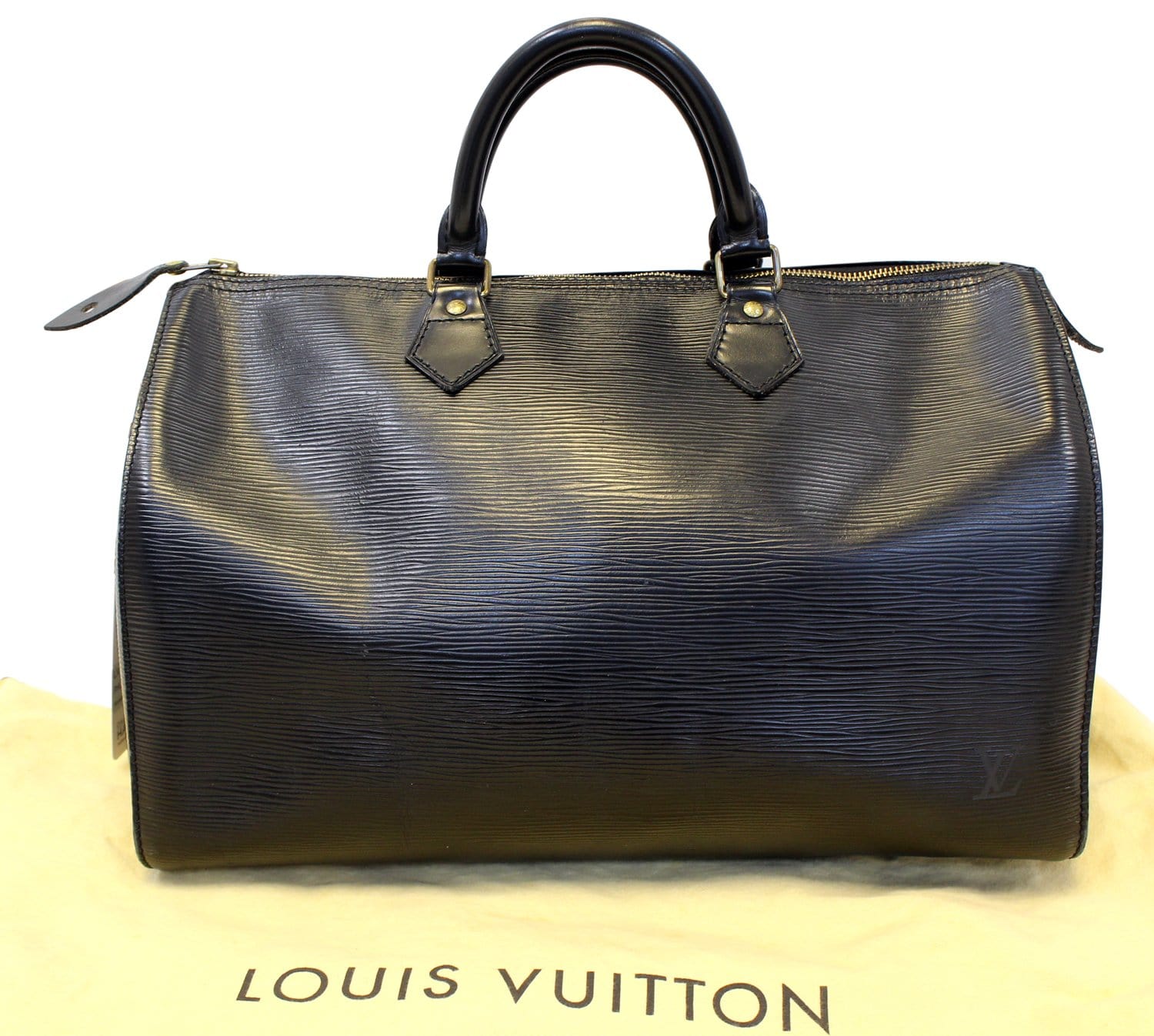 Louis Epi Speedy Satchel Bag Leather Black Travel Bag Bag E4350