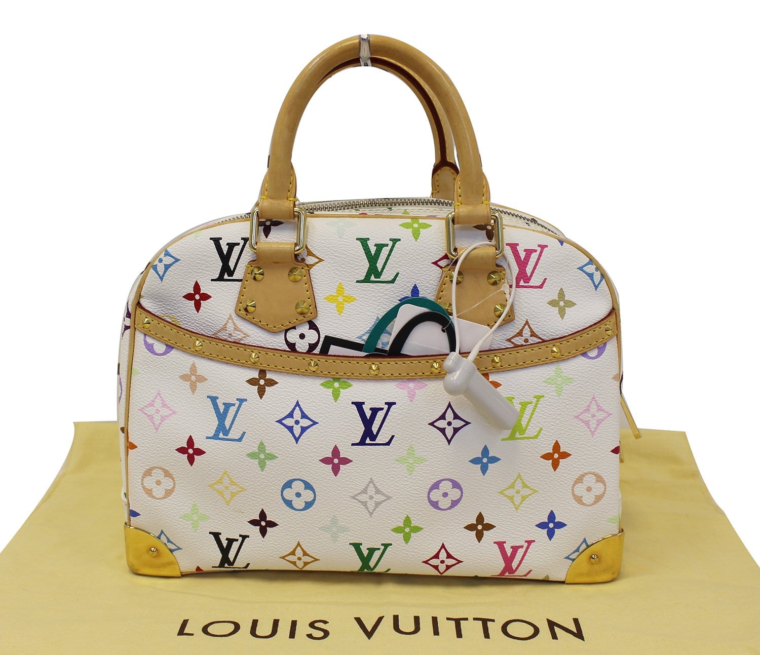 Louis Multicolor Trouville Satchel Bag Monogram White Travel Bag