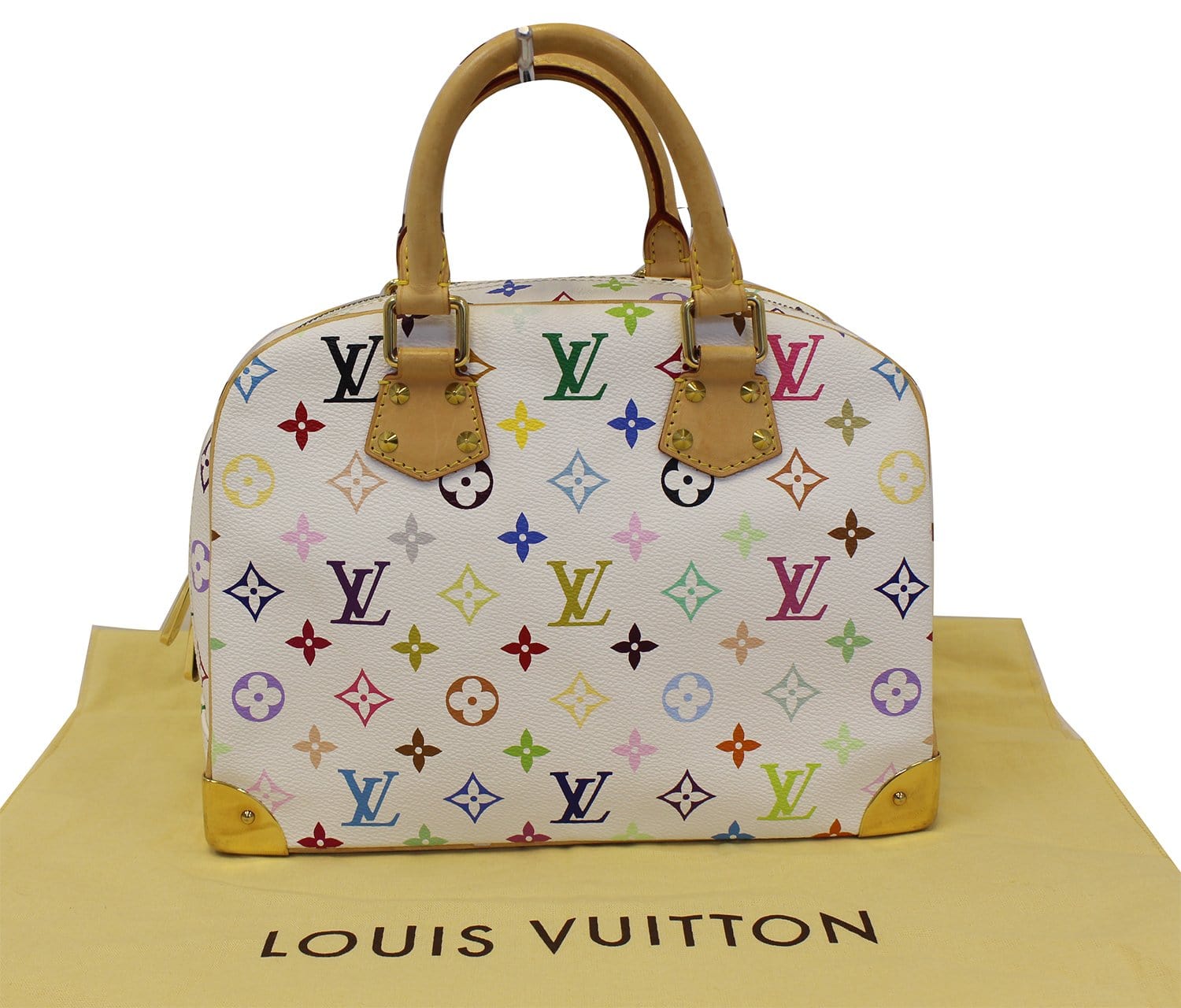 Louis Multicolor Trouville Satchel Bag Monogram White Travel Bag