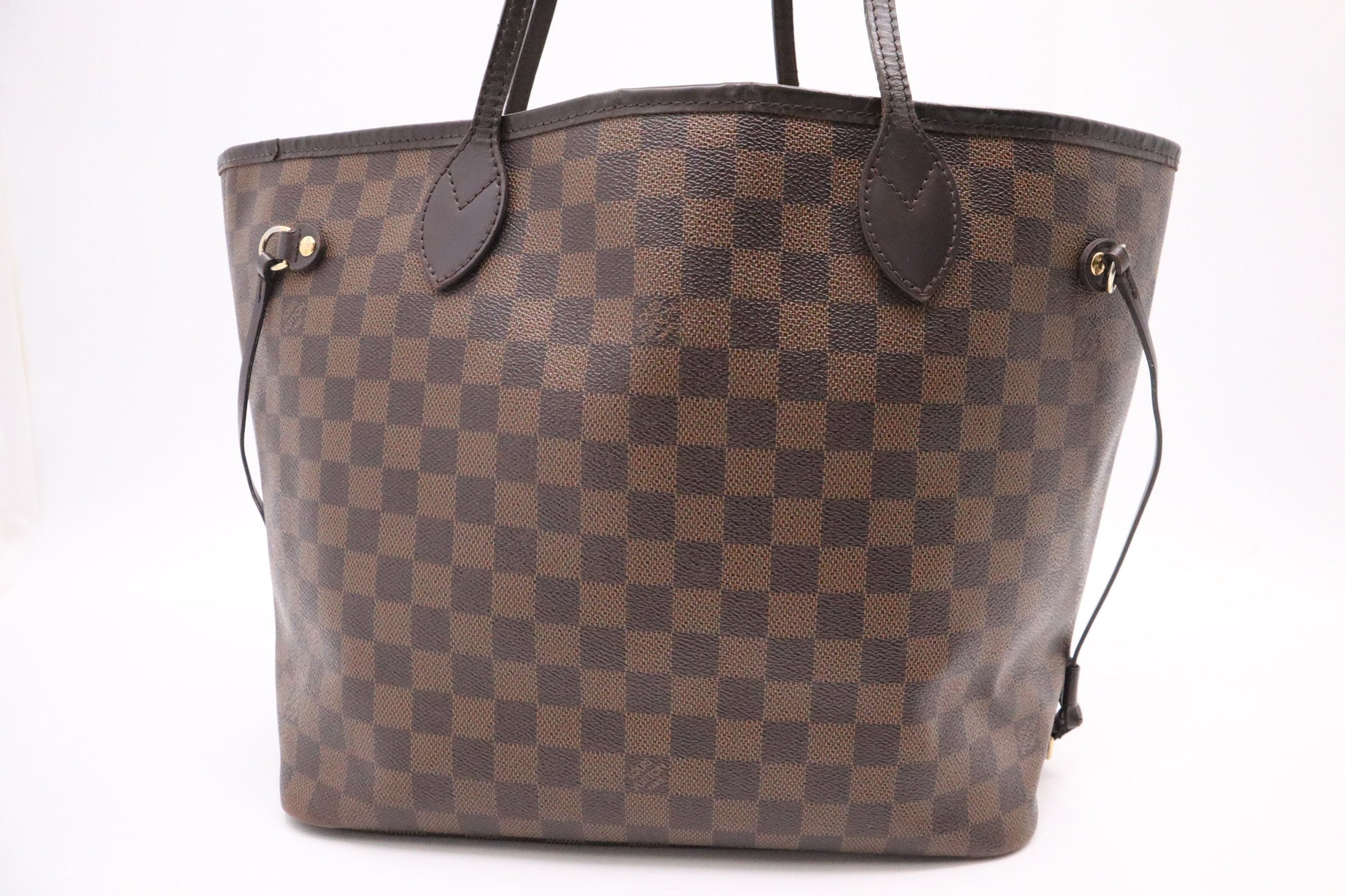 Louis Vuitton Neverfull MM Ebene Damier Canvas Tote Bag Damier Ebene
