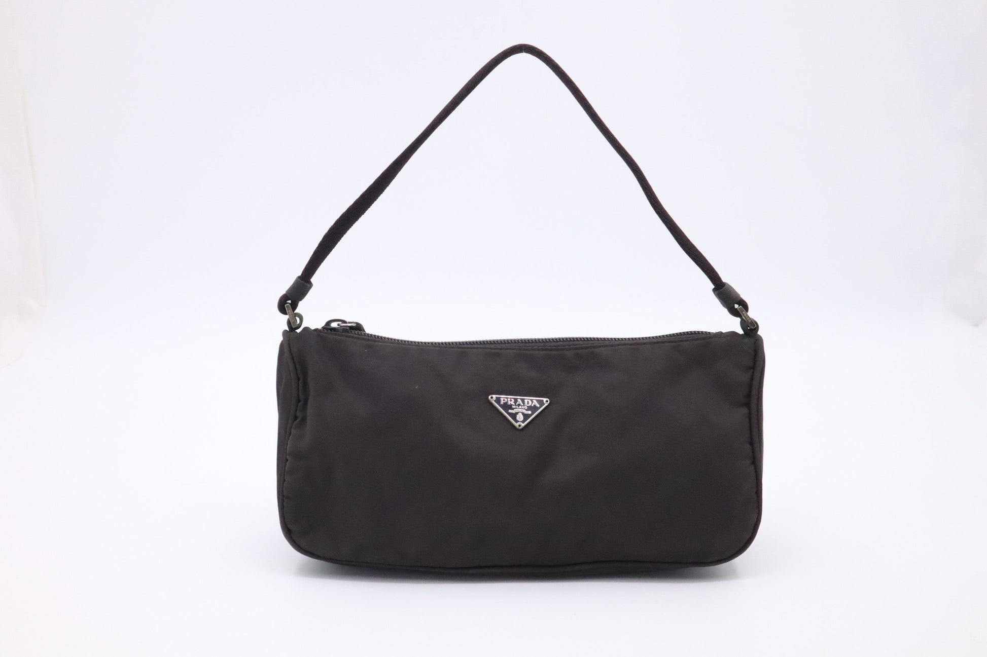 Prada Handbag In Nylon Brown Travel Bag