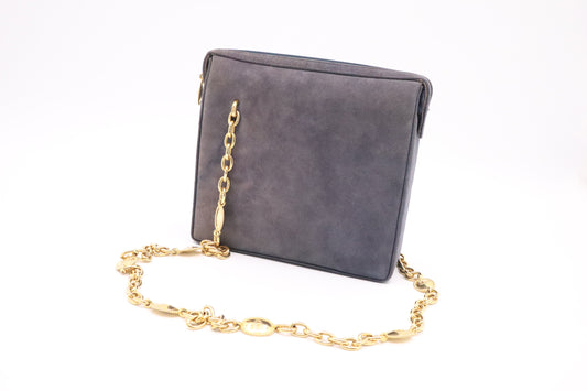 Dior Shoulder Bag In Suede Blue