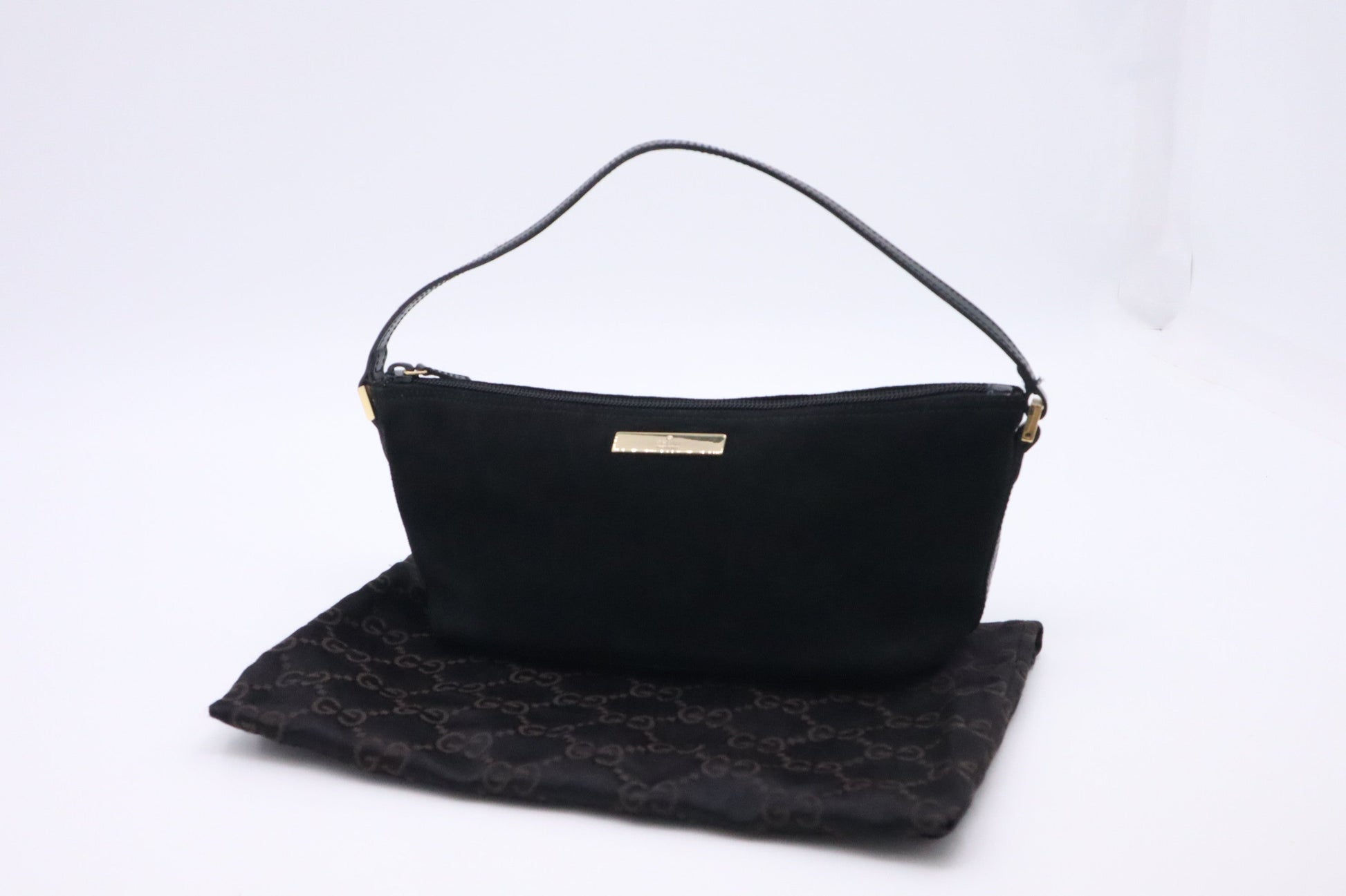 Gucci Boat Suede Black Handbag