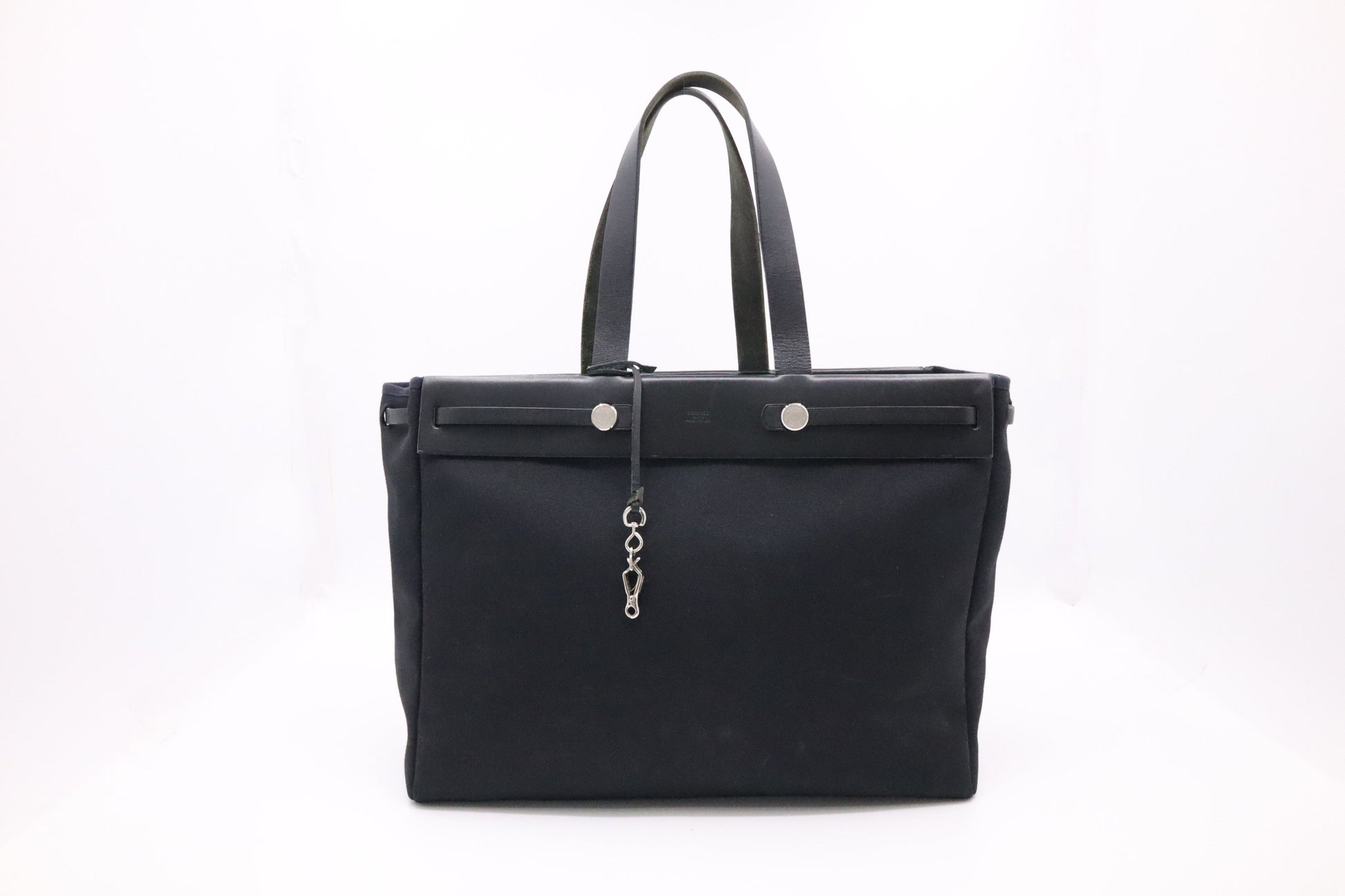Hermes Herbag Cabas In Canvas Black Travel Bag