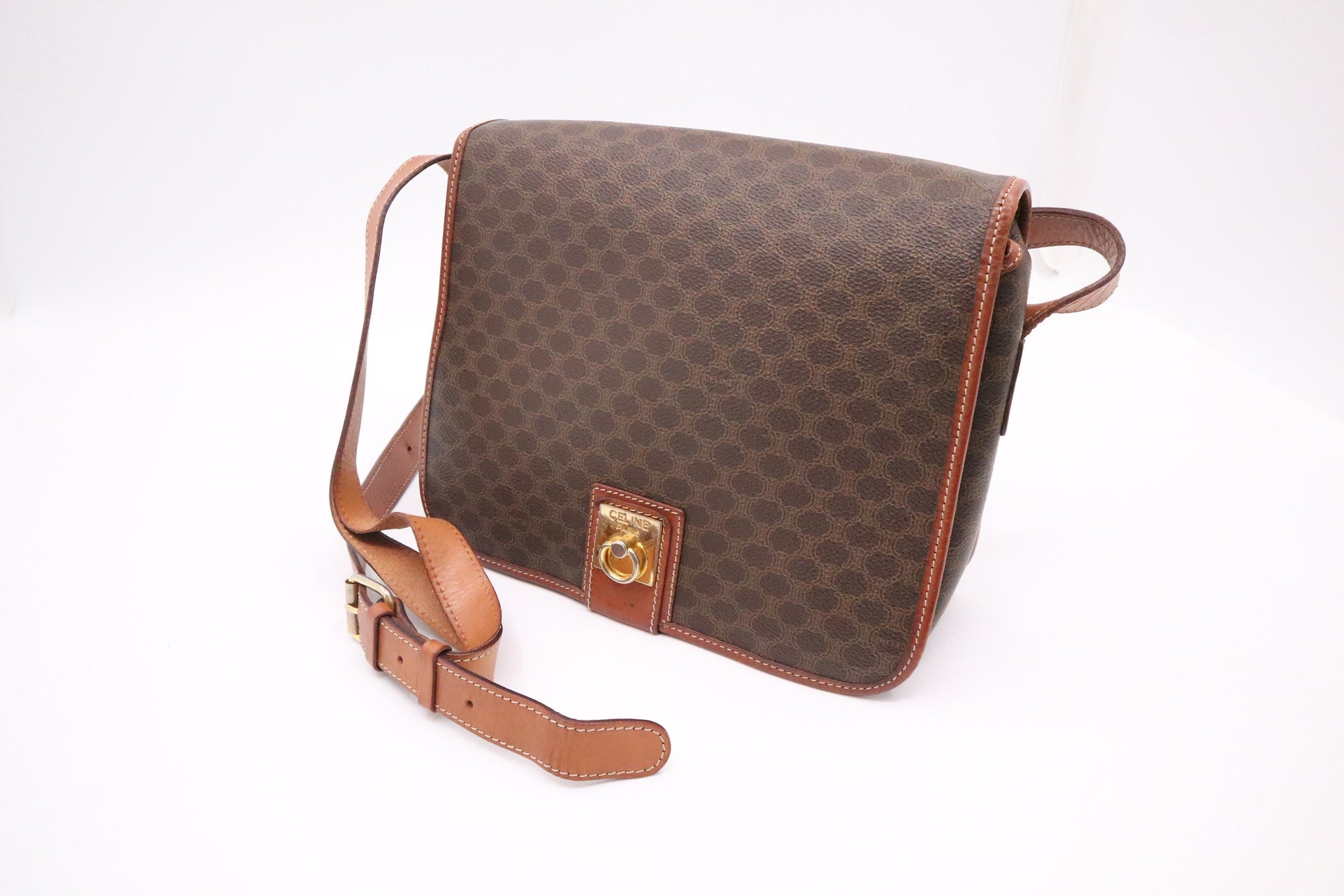 Celine Messenger Bag In Macadam Canvas Brown Travel Bag