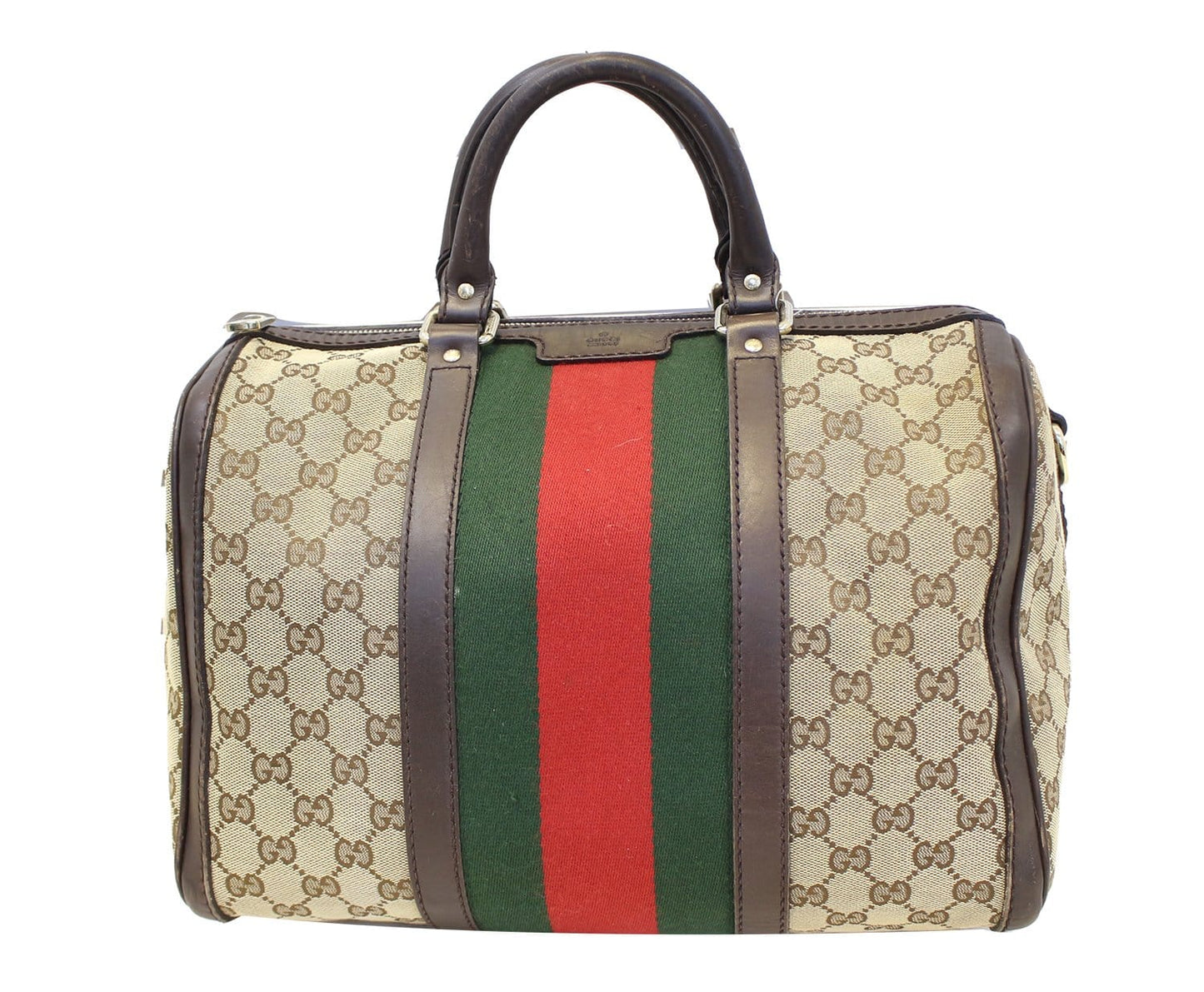 Gucci Web Original Boston Bag Canvas Monogram Travel Bag