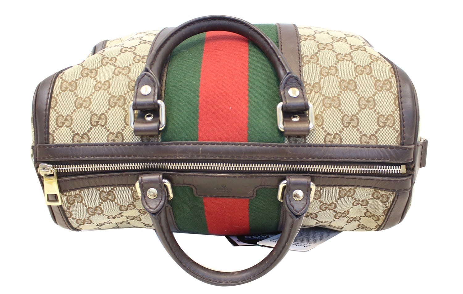 Gucci Web Boston Bag Canvas Monogram Travel Bag