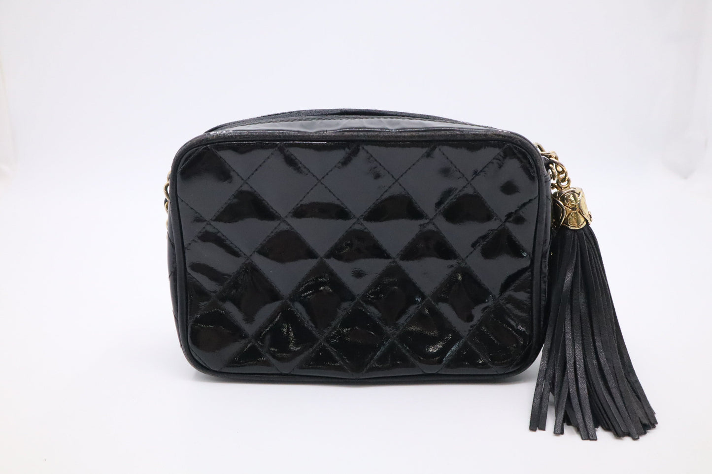 Chanel Camera Patent Black Small Leather Crossbody Bag