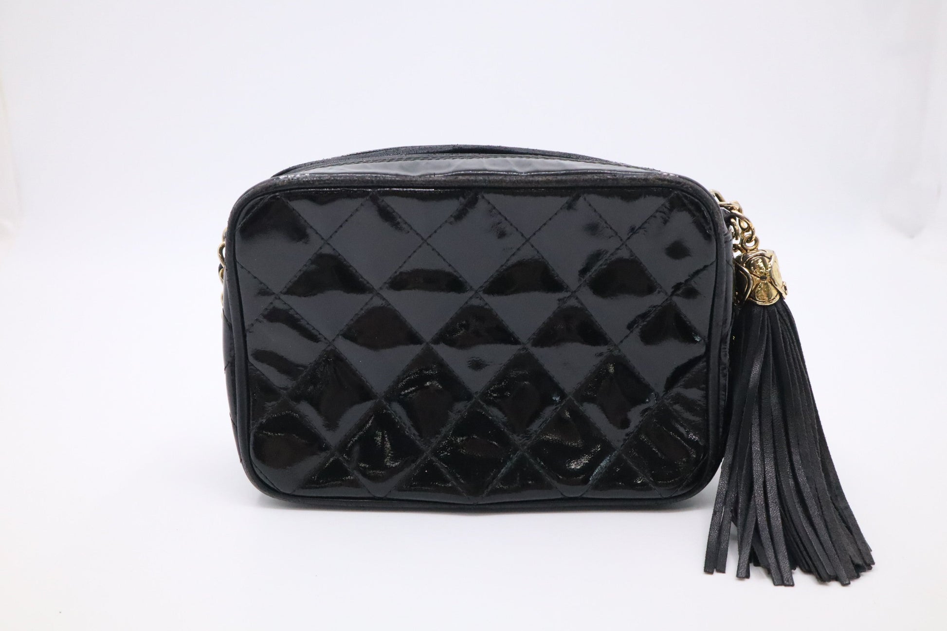 Chanel Camera Patent Black Small Leather Crossbody Bag