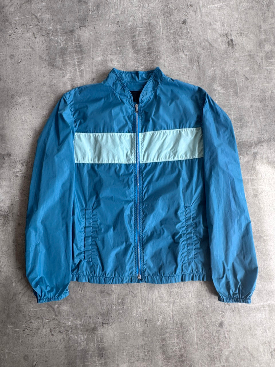 Prada Handbag Two Tone Jacket Nylon Blue Small