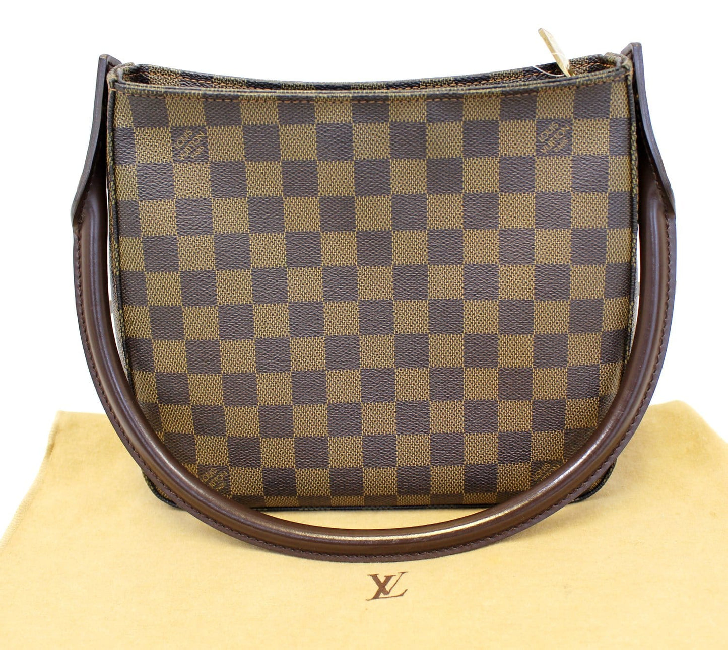 Louis Damier Ebene Looping Mm Shoulder Bag Brown