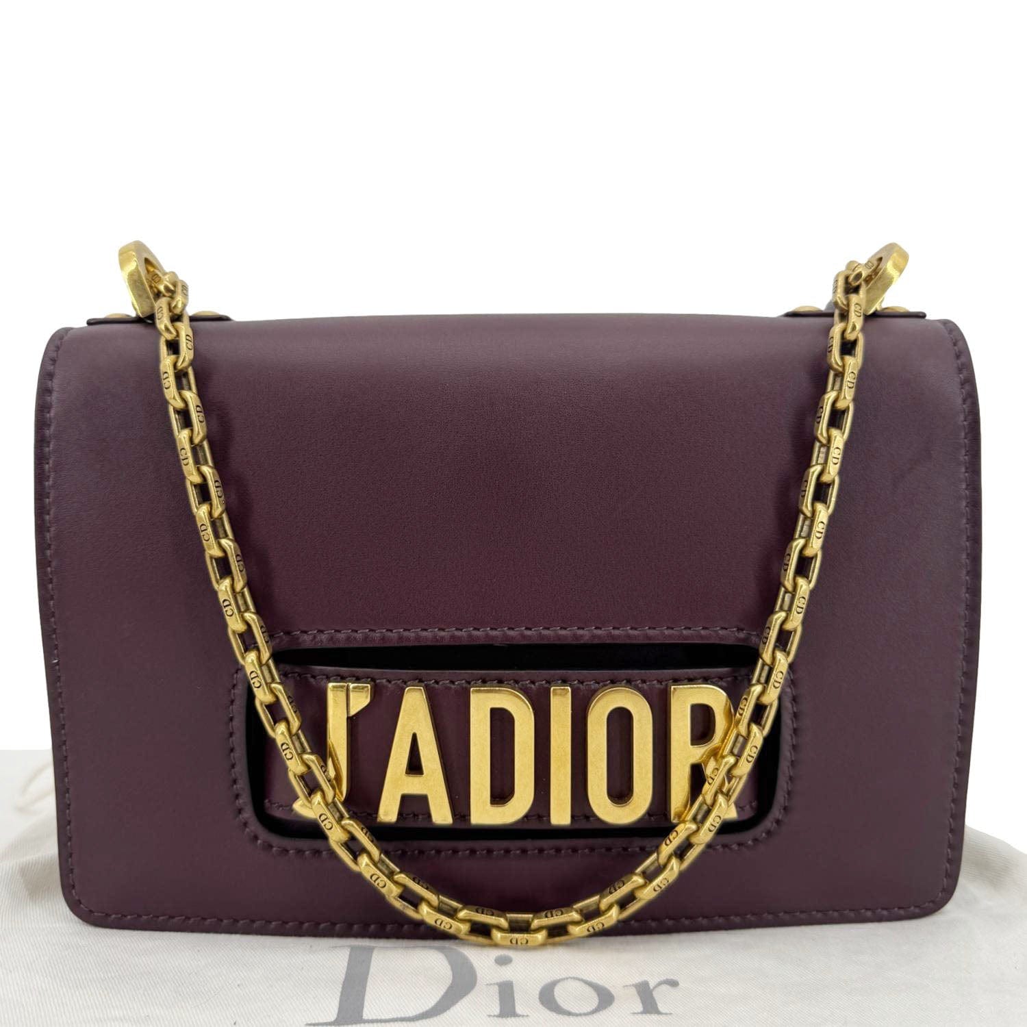 Dior J'A Flap Shoulder Bag Burgundy Leather Medium