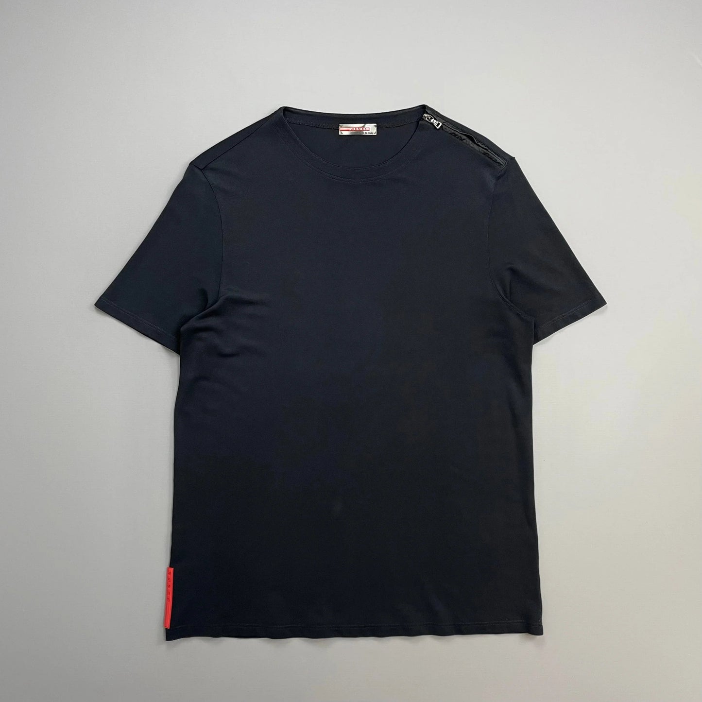 Prada Shoulder Bag Sport 00s Textured -Shoulder T-Shirt Canvas Navy Zip