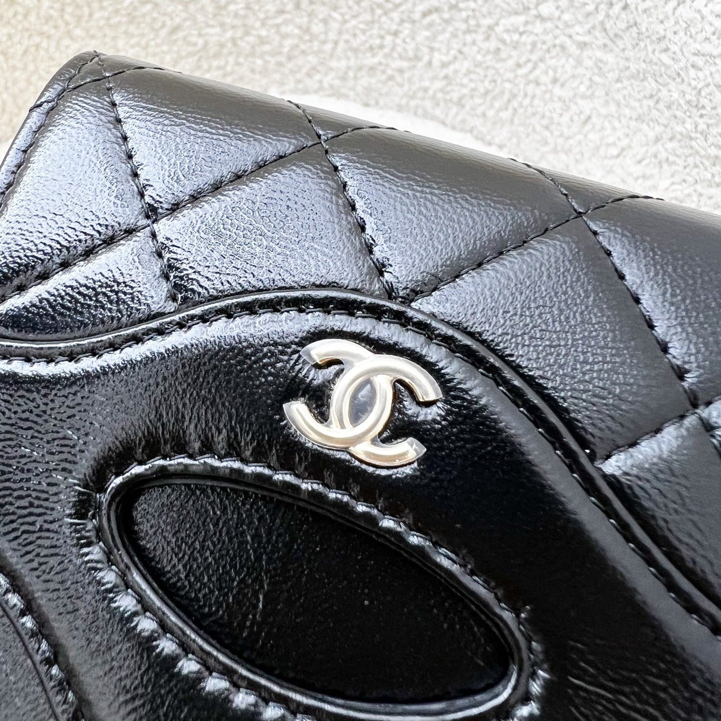 Chanel 31 Card Holder / Mini Wallet in Black Glossy Calfskin and Lghw ( ) Handbag