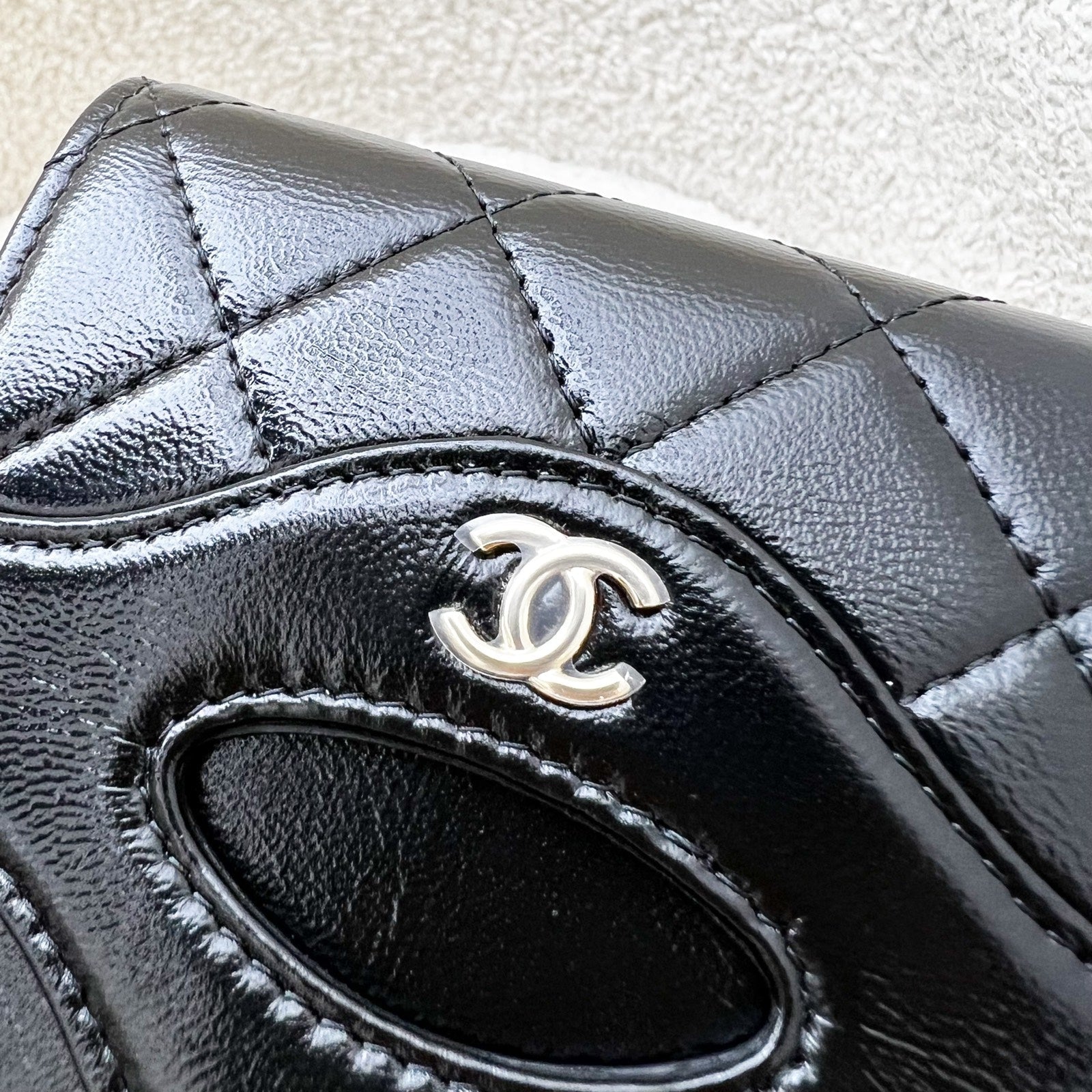 Chanel 31 Card Holder / Mini Wallet in Black Glossy Calfskin and Lghw ( ) Handbag