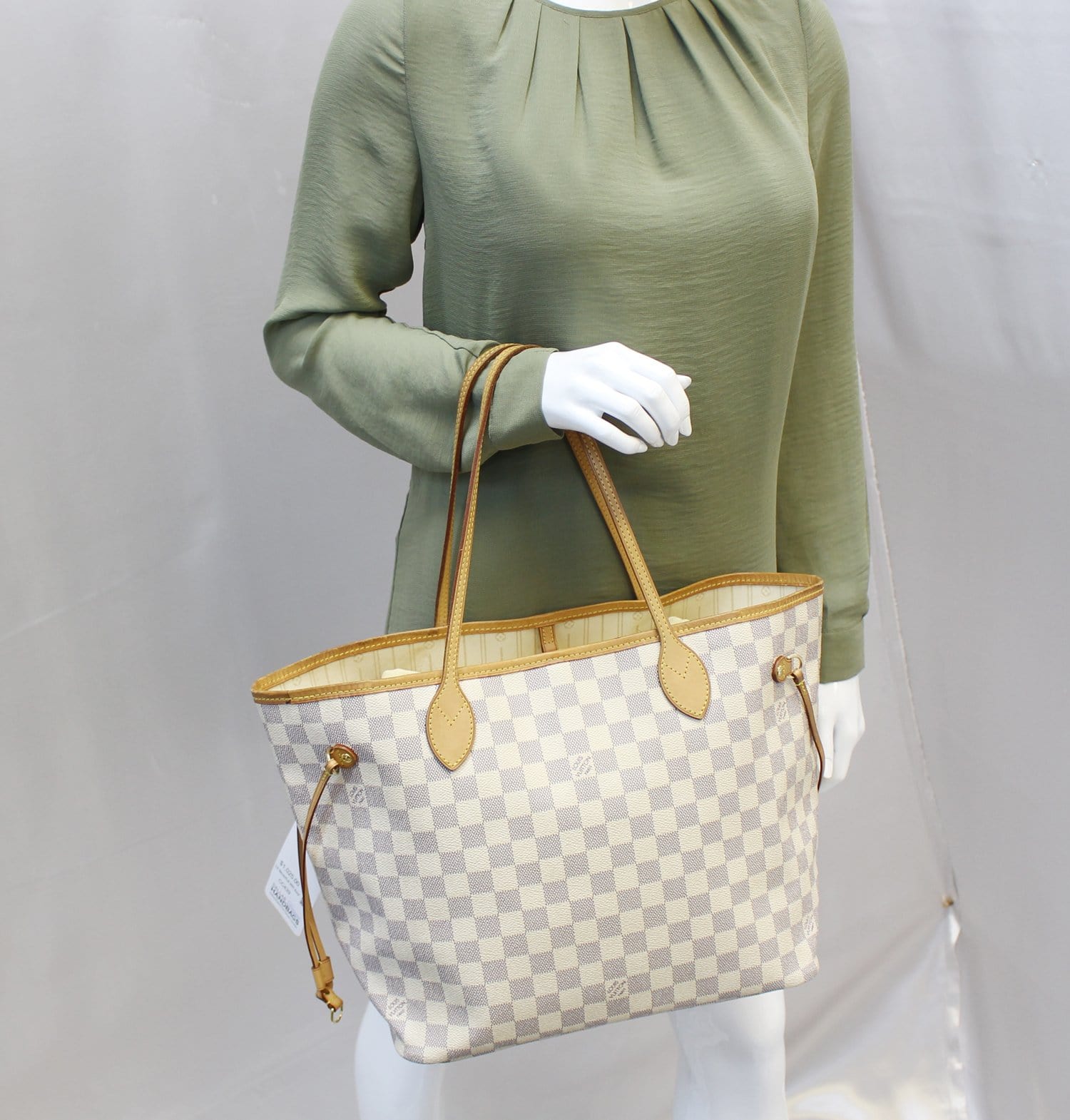 Louis Damier Azur Neverfull Mm Tote Bag Shoulder Bag