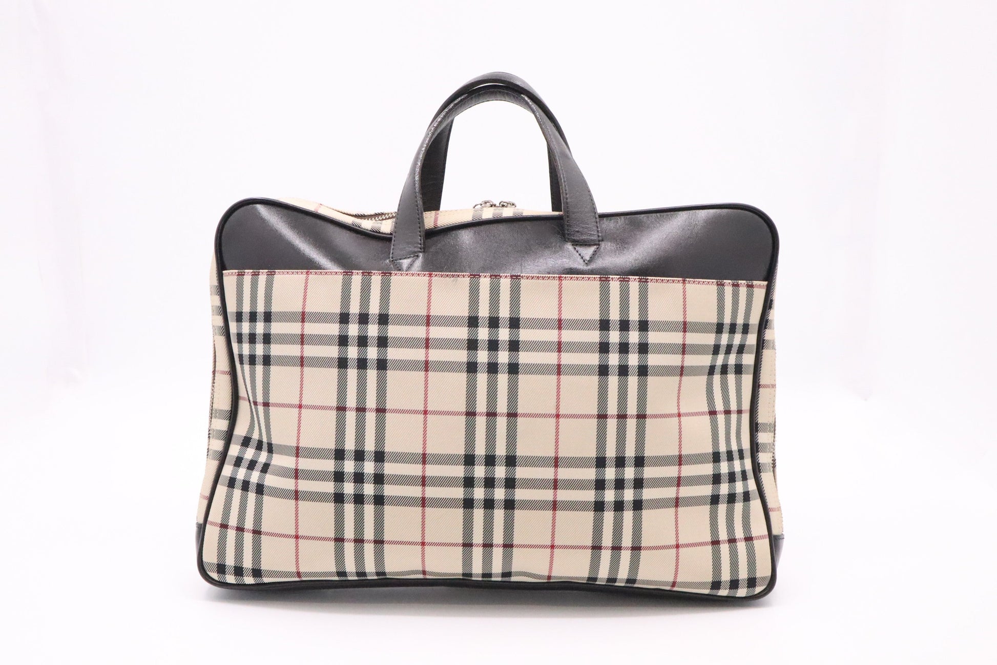 Burberry Business Bag In Check Canvas Beige Travel Bag