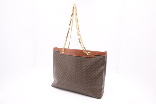 Celine Tote In Macadam Handbag Canvas Brown Tote Bag