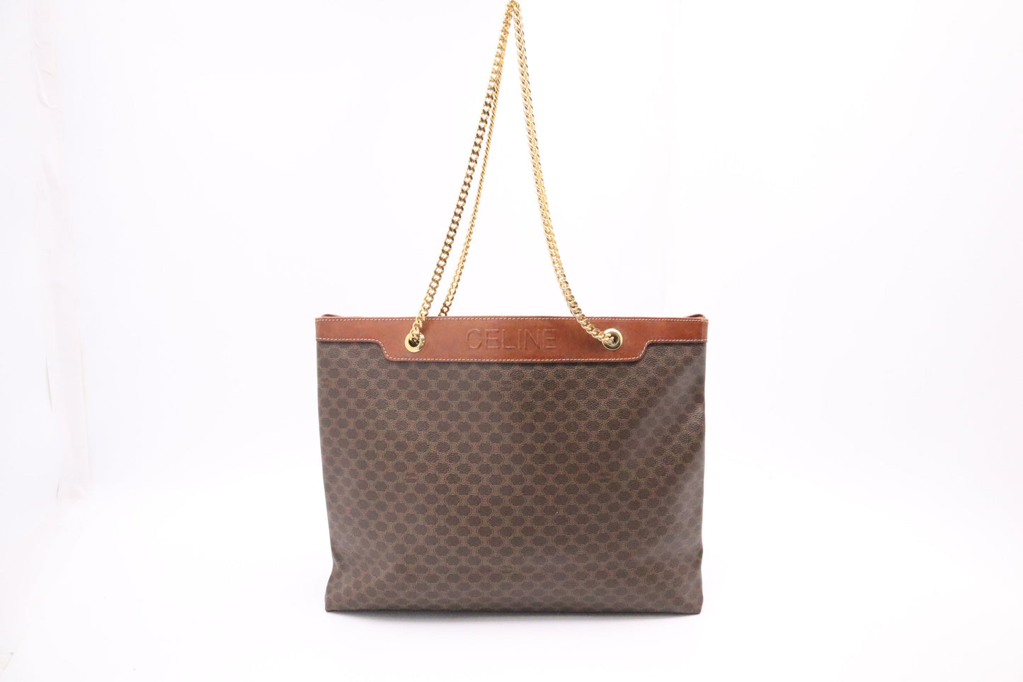 Celine Tote In Macadam Handbag Canvas Brown Tote Bag
